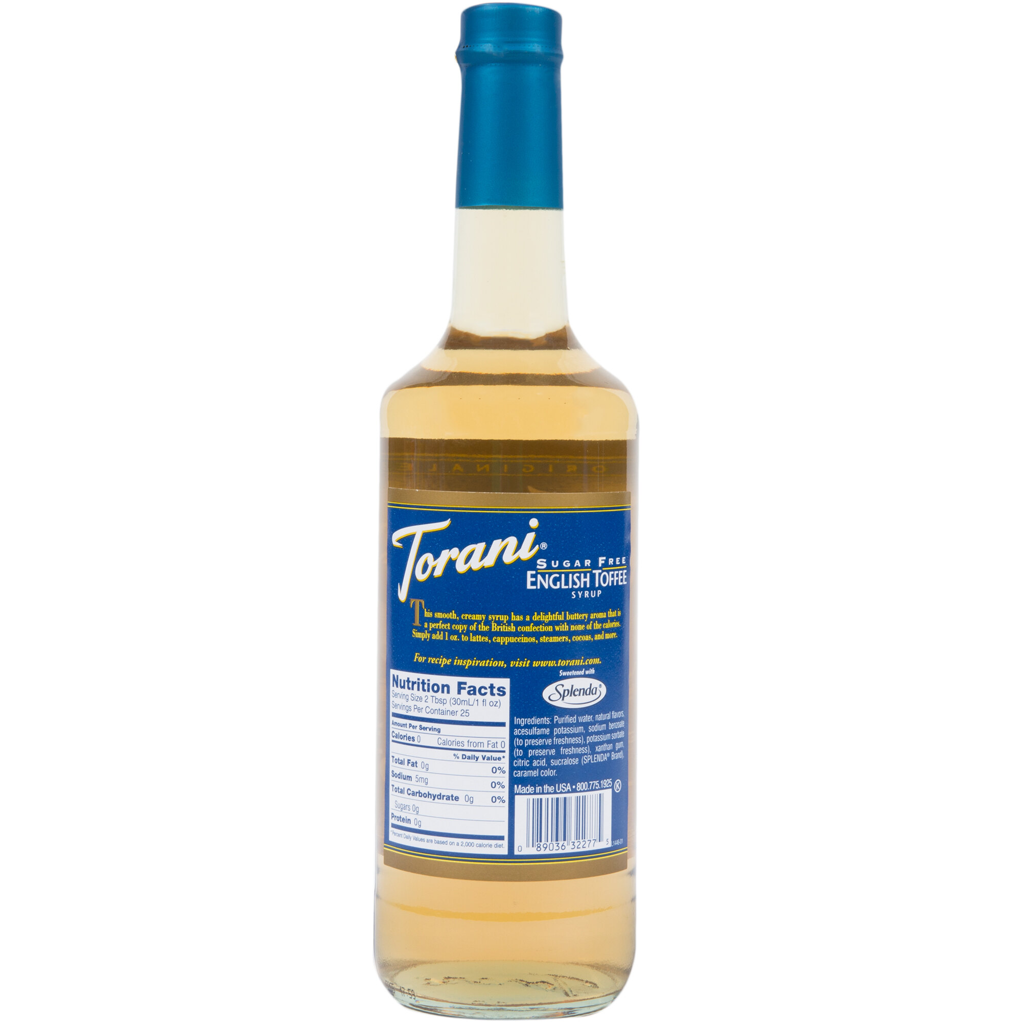 Torani Sugar Free English Toffee Coffee Syrup 750 mL