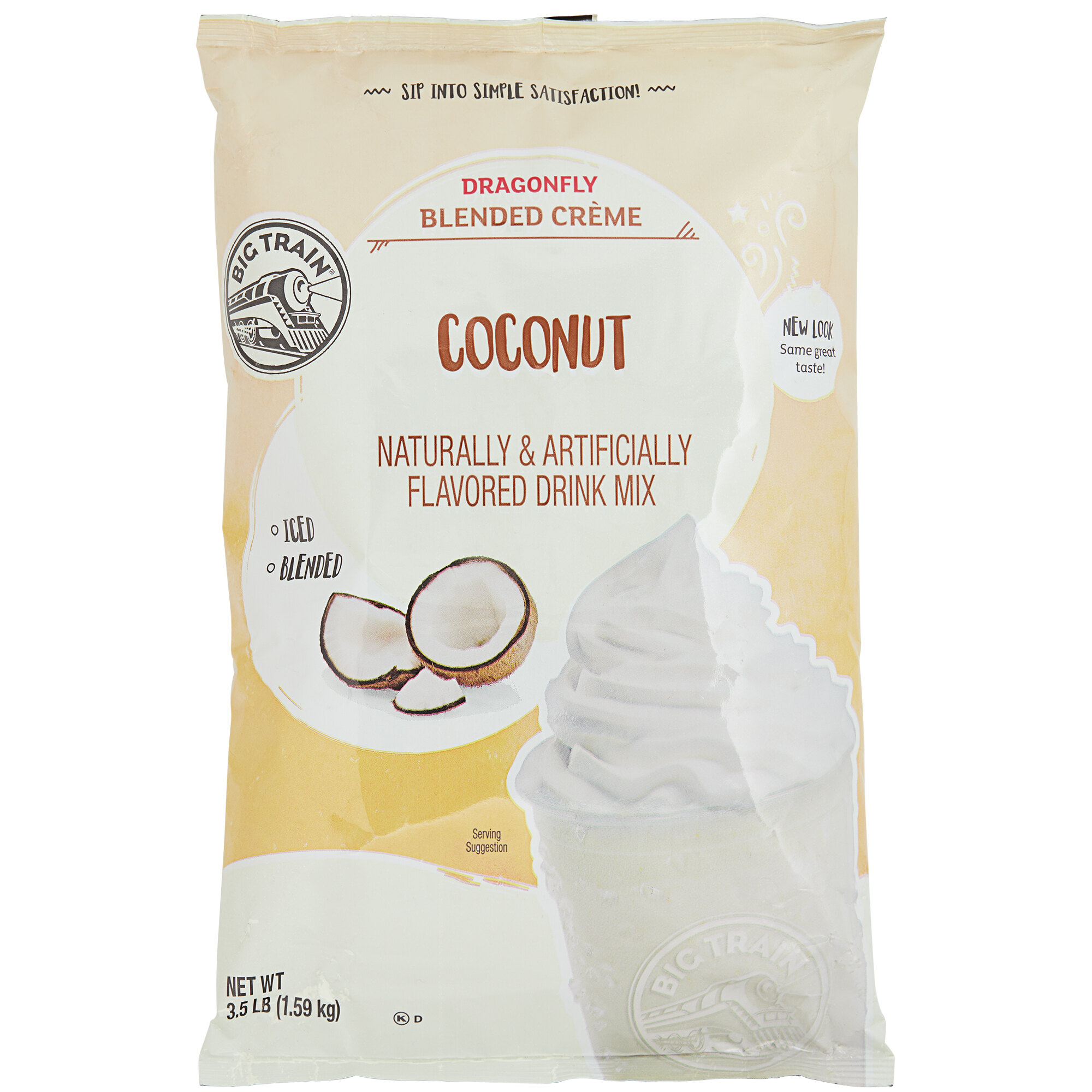Big Train 3.5 lb. Dragonfly Coconut Blended Creme Frappe Mix
