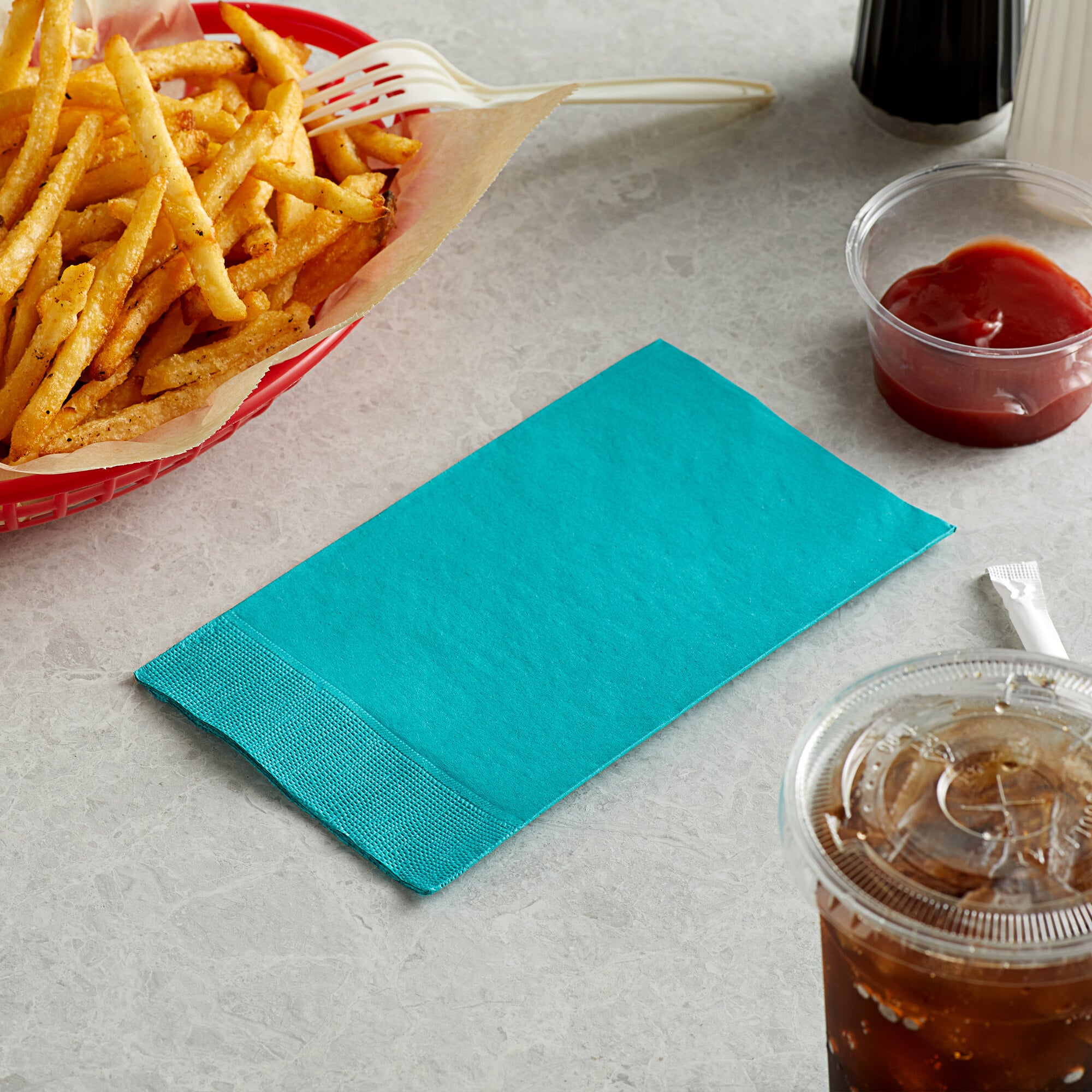 Teal Paper Dinner Napkin, Choice 2Ply, 15" x 17" 125/Pack