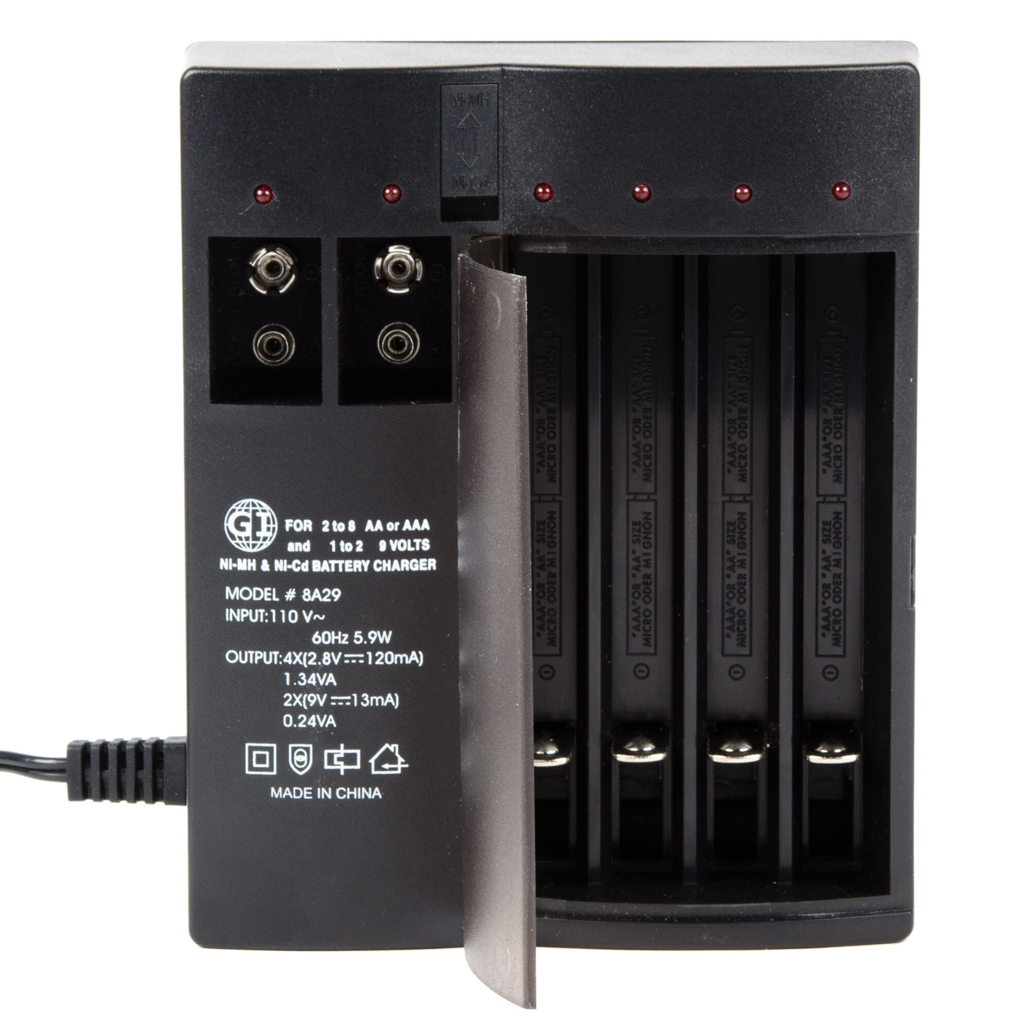 Rechargeable Battery Charger for NiMH and NiCd Batteries Charges Up to 8 AA or AAA Batteries Rechargeable Battery Charger for NiMH and NiCd Batteries Charges Up to 8 AA or AAA Batteries
