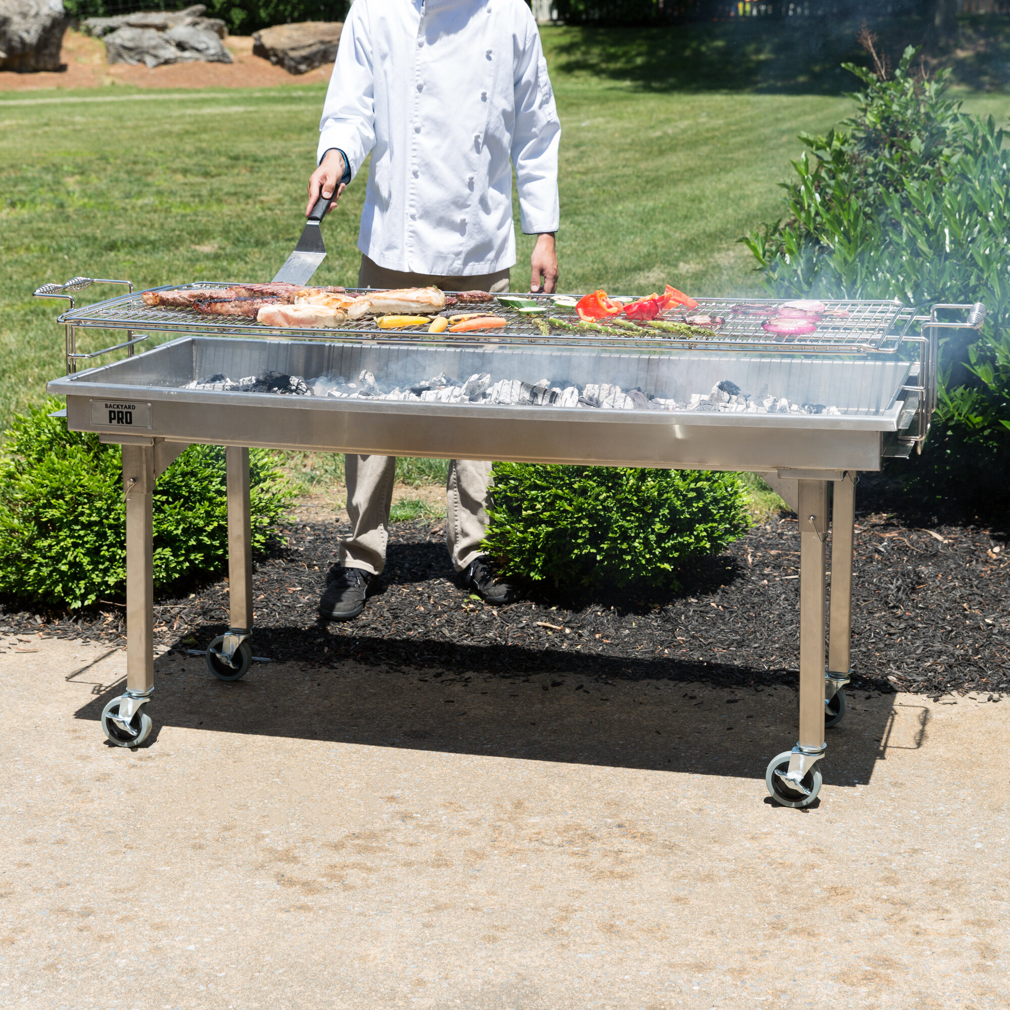 Backyard Pro CHAR60SS 60" HeavyDuty Stainless Steel Charcoal Grill