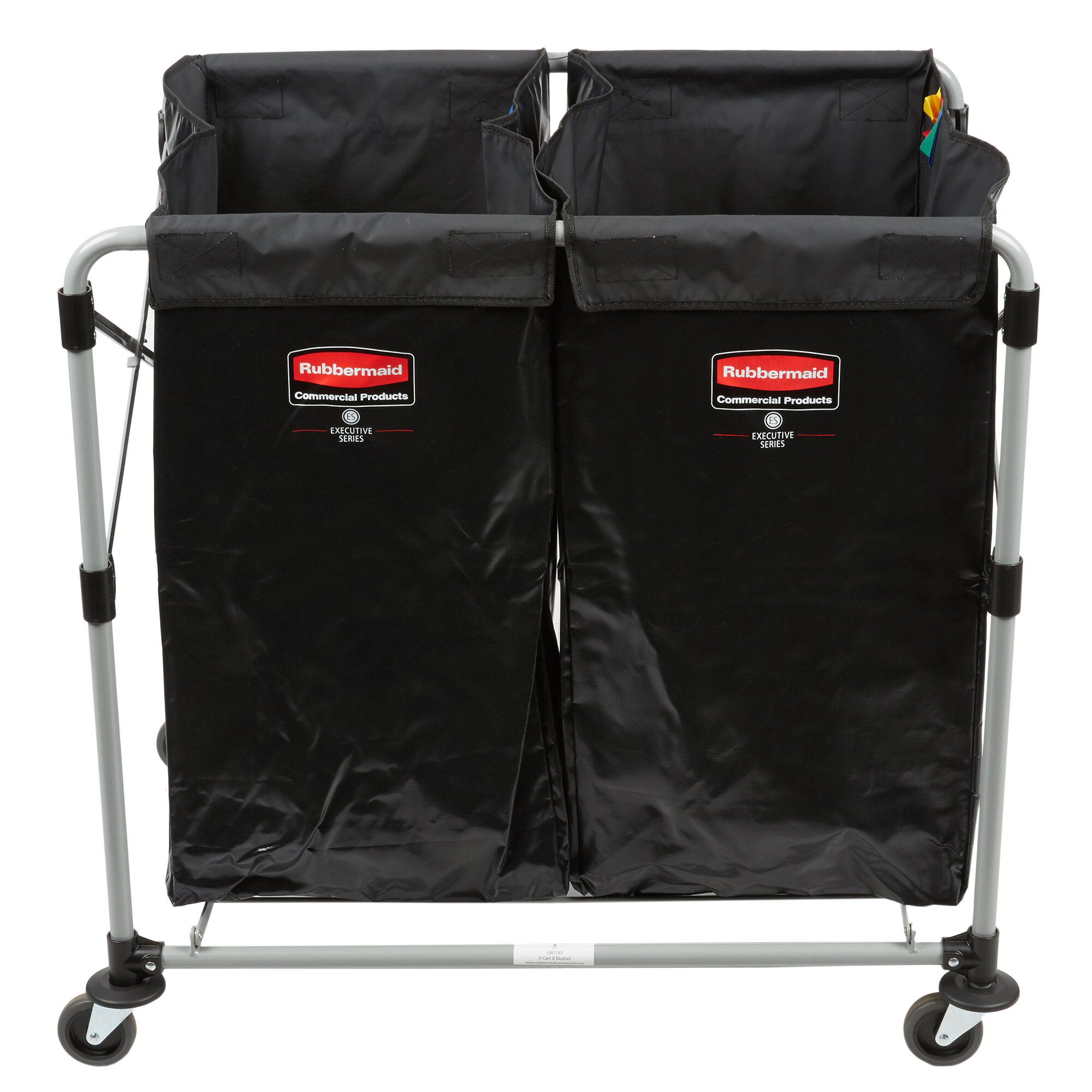 Rubbermaid Laundry Cart, 4 Bushel Collapsible Two Section XCart 1881781