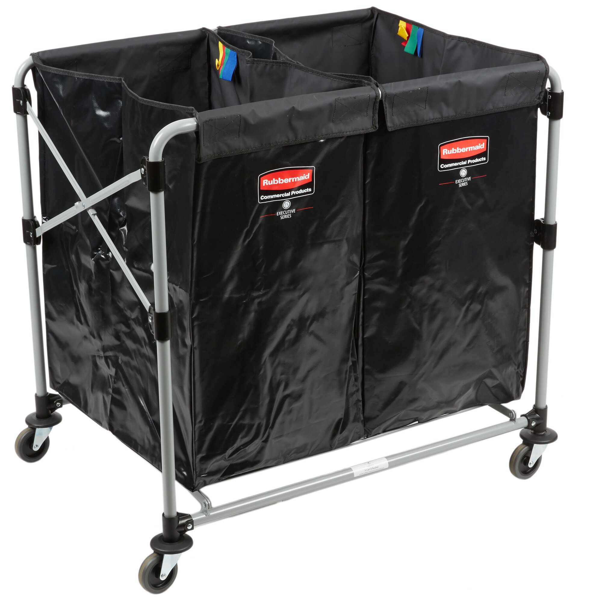 Rubbermaid Laundry Cart, 4 Bushel Collapsible Two Section X-Cart - 1881781