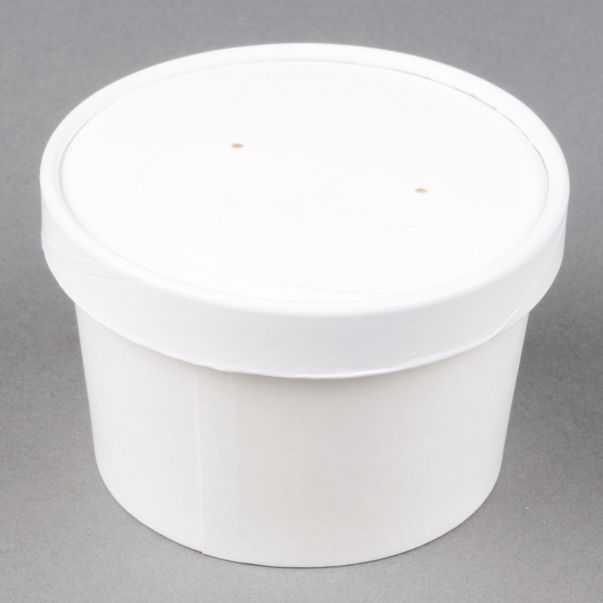 Choice 8 oz. Double PolyCoated White Paper Food Cup with Vented Paper