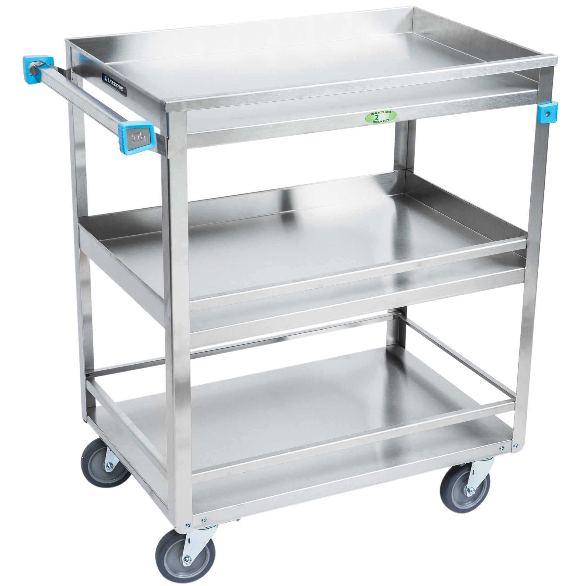 Utility Cart Slot Rails Lakeside® Standard Duty Stainless Steel Guard Rail Utility Cart