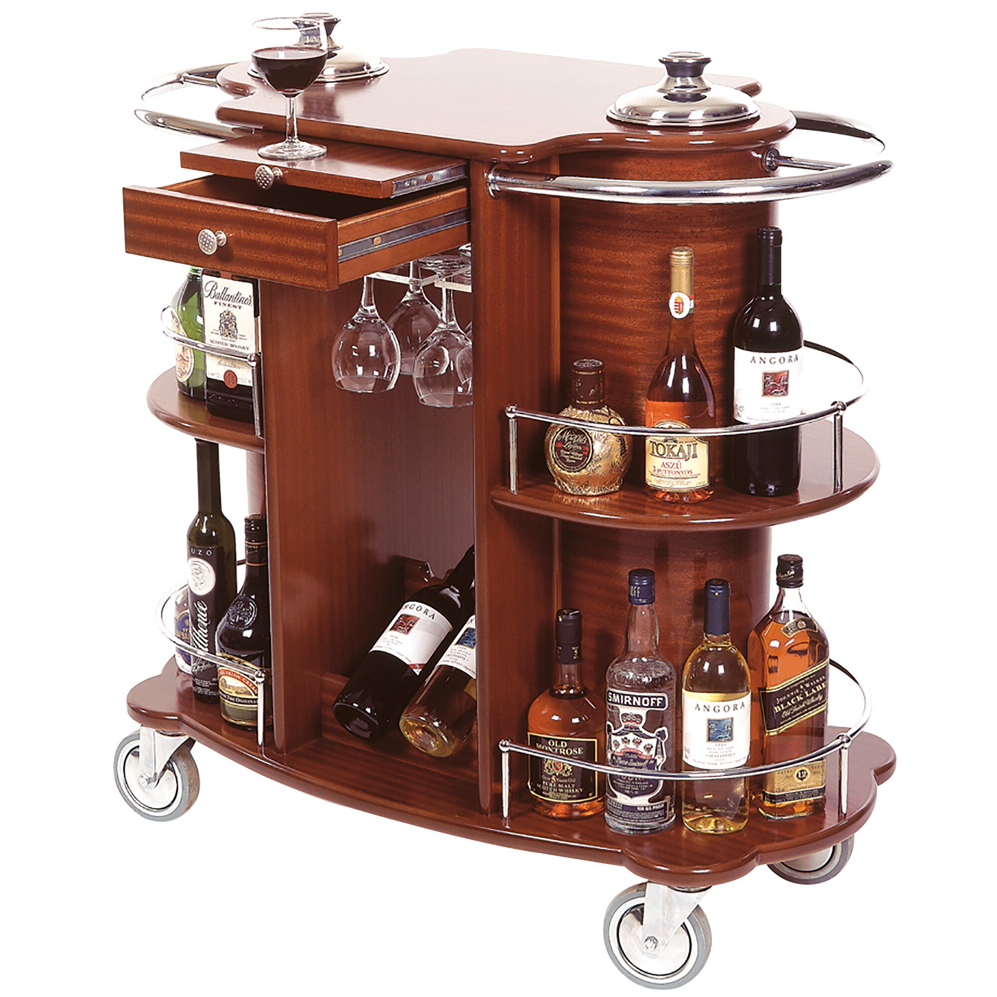 geneva-70260-beverage-service-cart-with-2-shelves-and-bordeaux-veneer