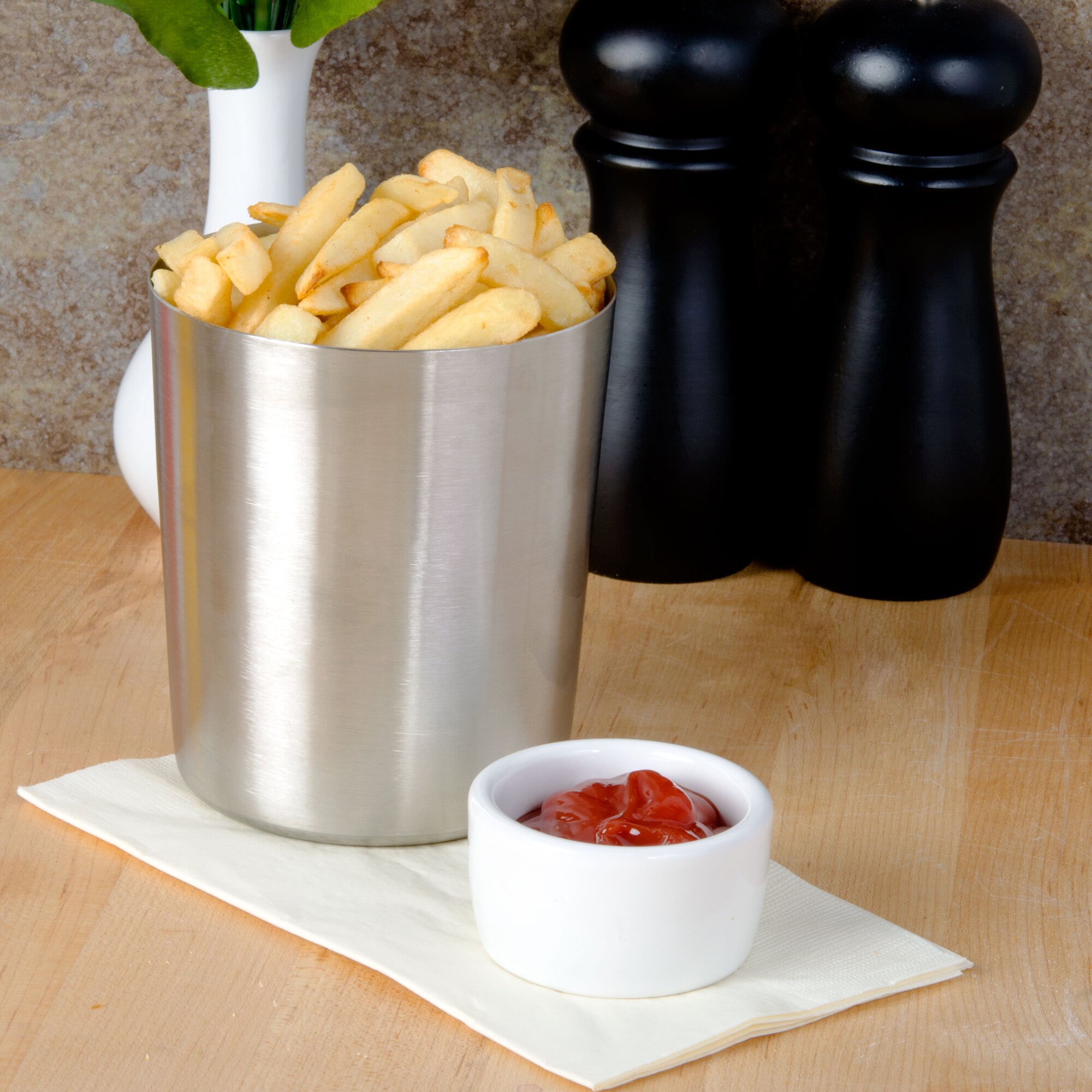 American Metalcraft FFC335 4 1/2" Satin Stainless Steel French Fry Cup