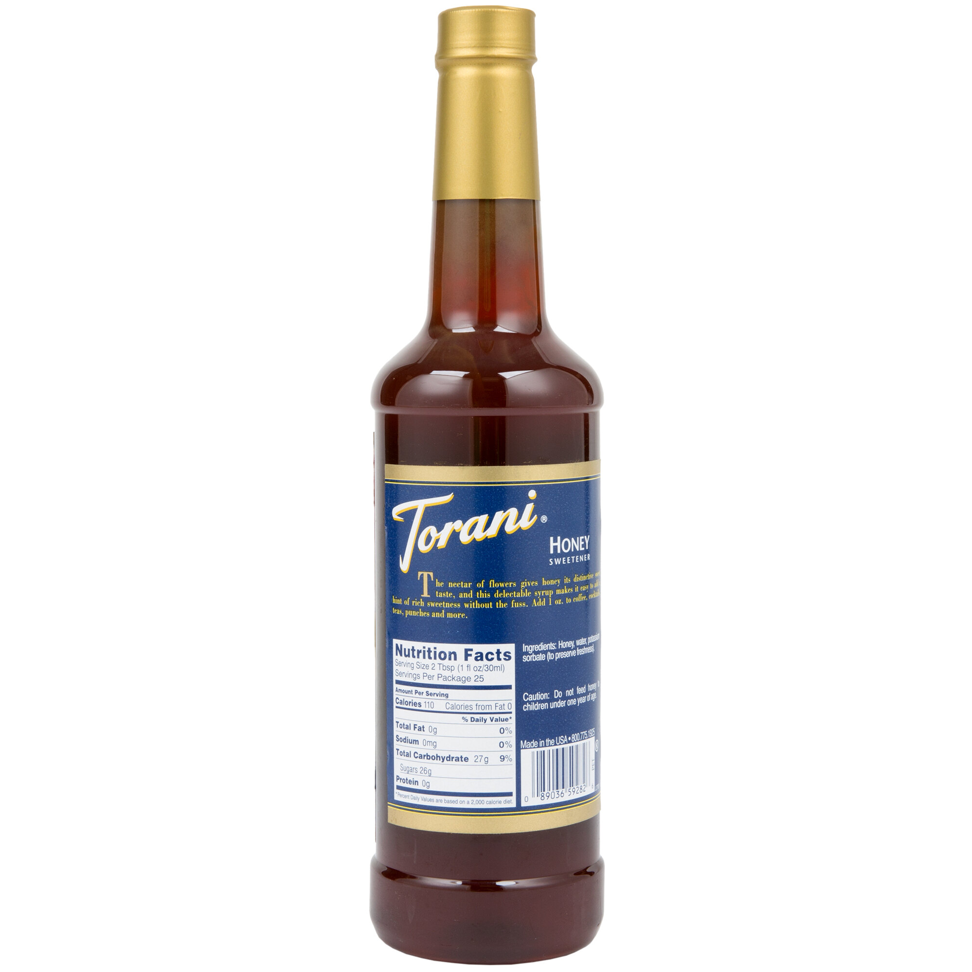 Torani 750mL Honey Sweetener Flavoring Syrup