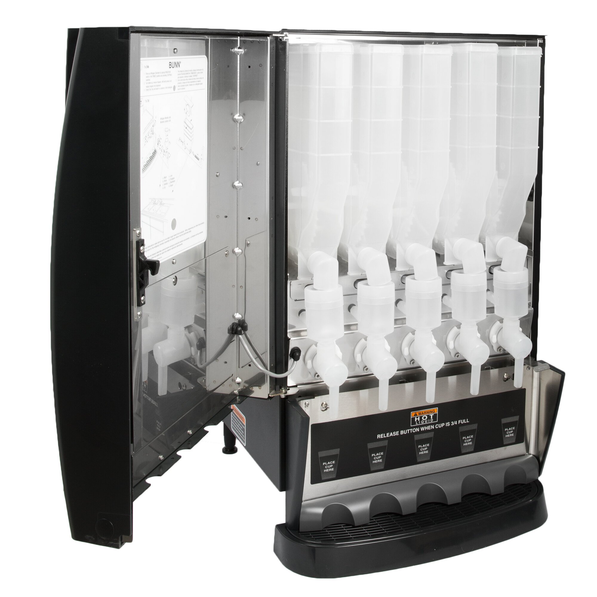 Bunn 38100.0003 iMIX5S+ BLK Powdered Cappuccino Dispenser with 5