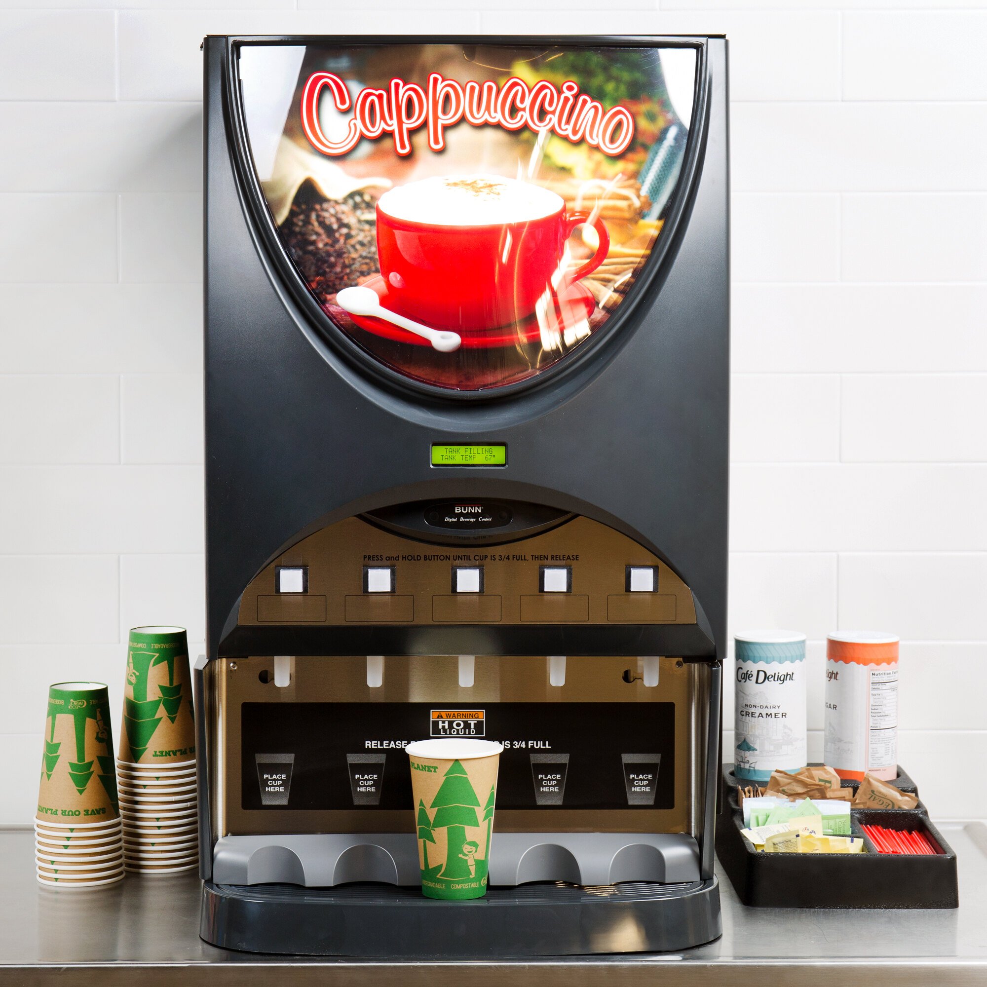 Bunn 38100.0003 iMIX5S+ BLK Powdered Cappuccino Dispenser with 5