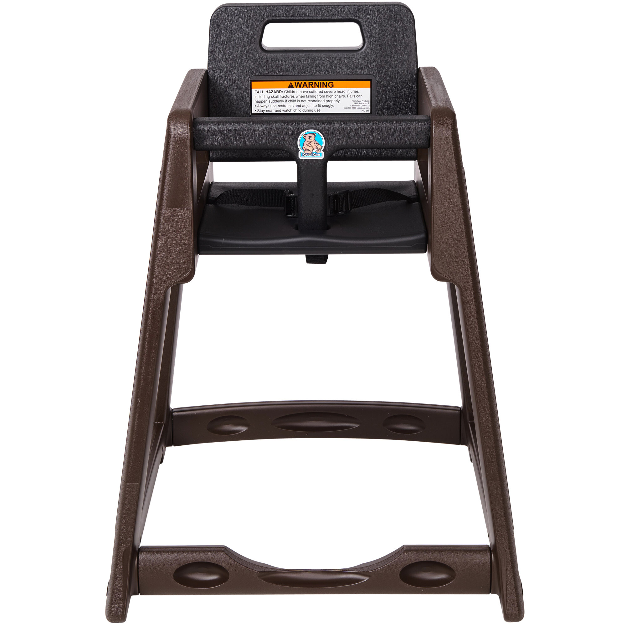 Koala Kare KB95009 Brown Assembled Stackable Plastic High Chair