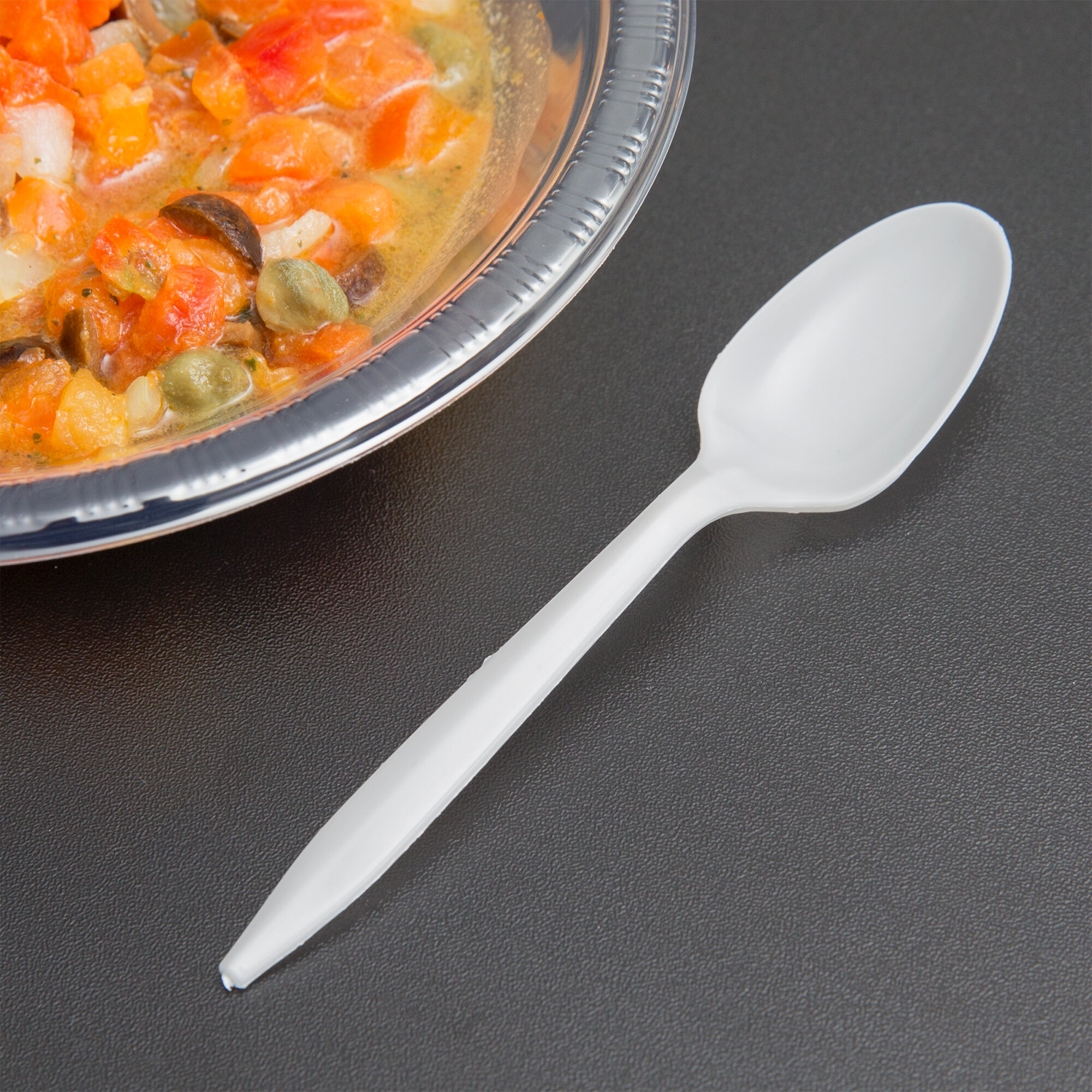 Choice Medium Weight White Plastic Teaspoon 1000/Case