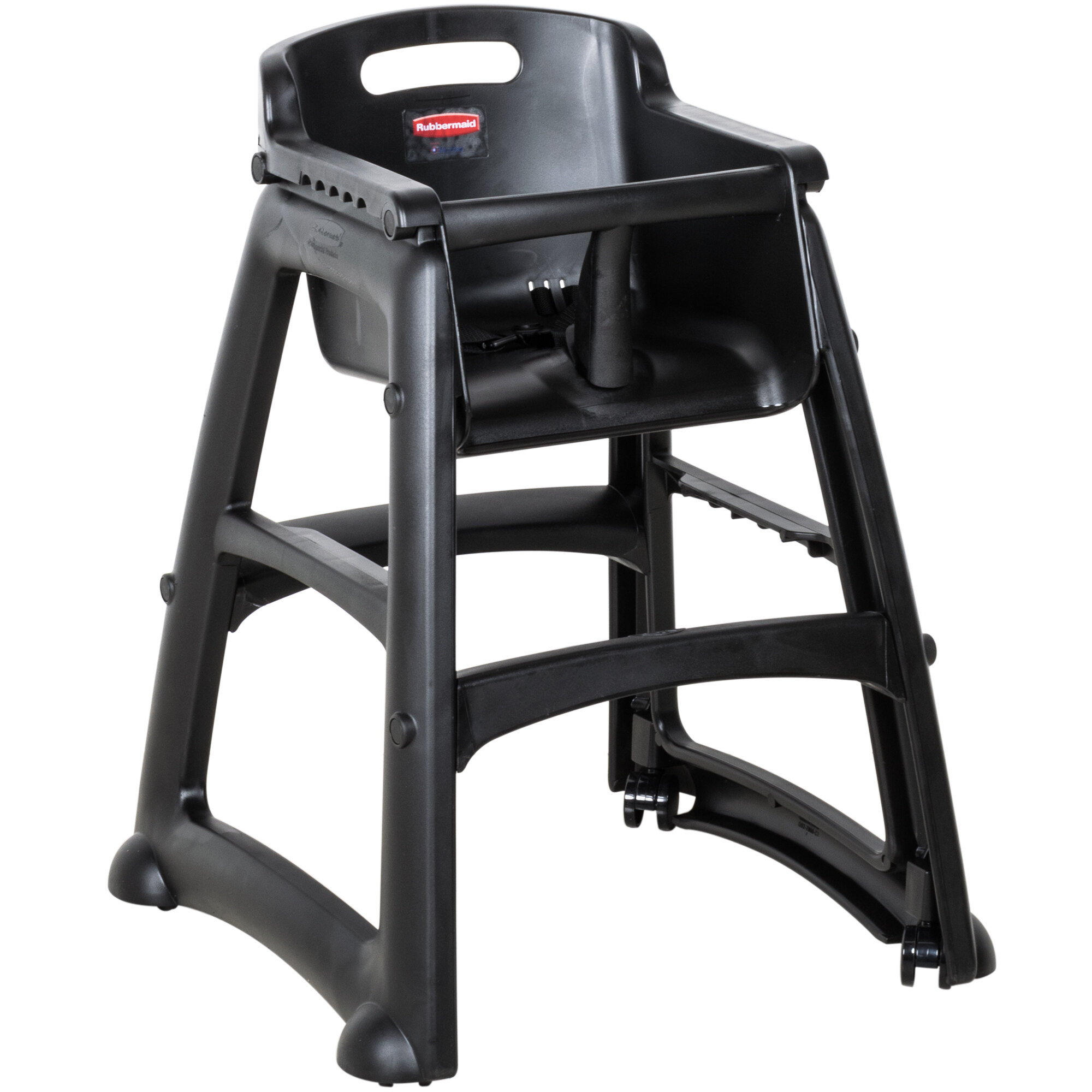 Rubbermaid FG780508BLA Black Sturdy Chair Restaurant High Chair with