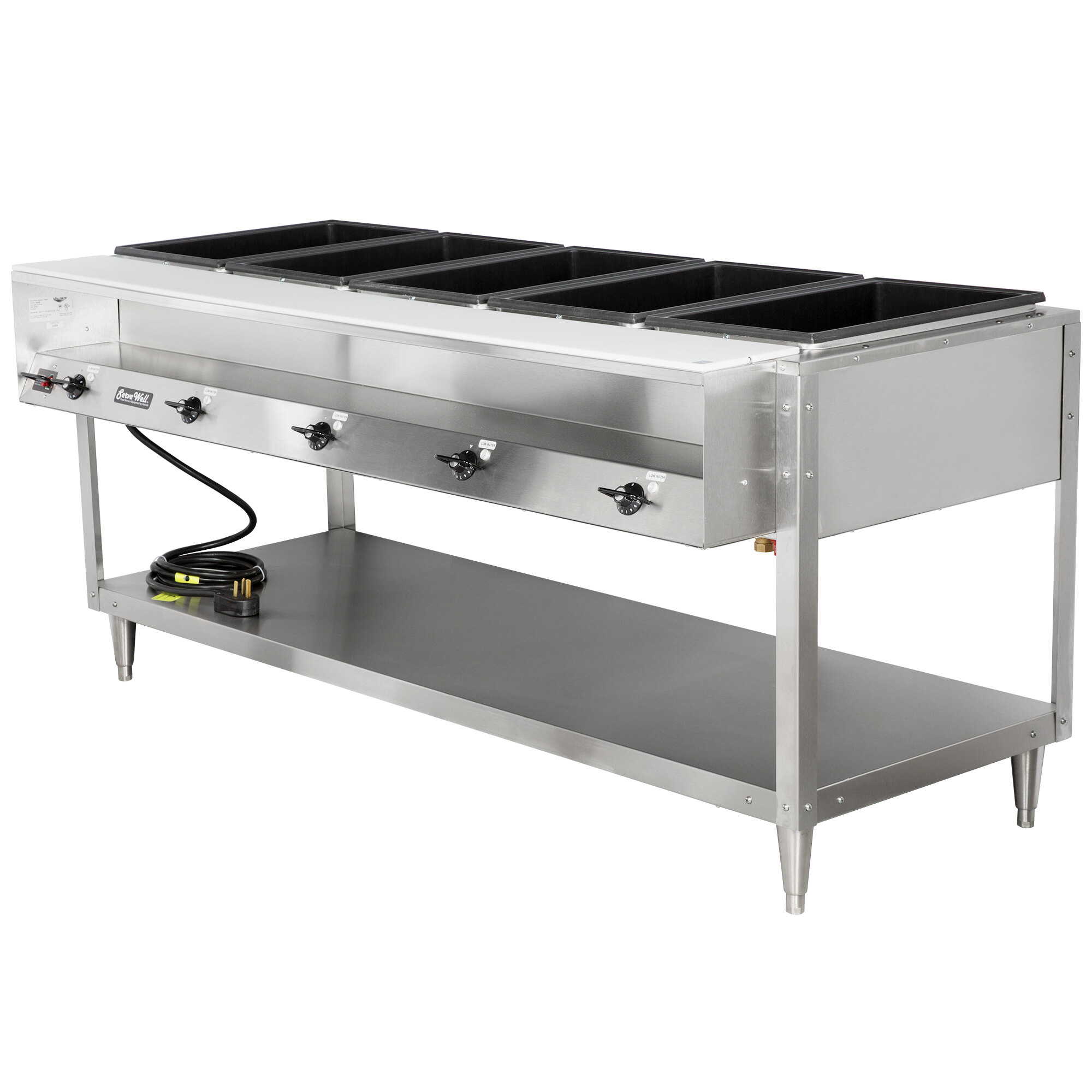 Vollrath 38105 ServeWell Electric Five Pan Hot Food Table 120V Sealed