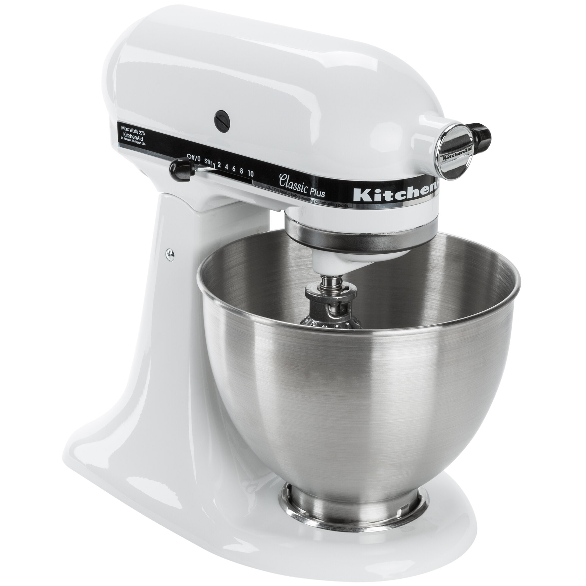 KitchenAid K45SBWH Stainless Steel 4.5 Qt. Mixing Bowl with Handle for