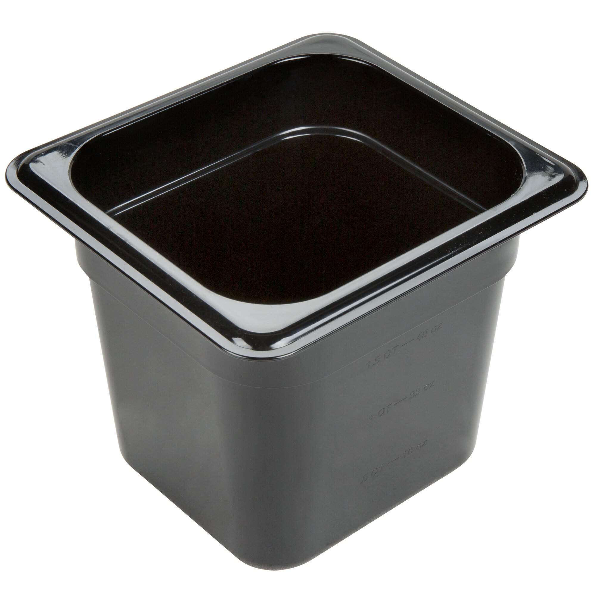 Carlisle 3068503 StorPlus 1/6 Size Black Polycarbonate Food Pan - 6