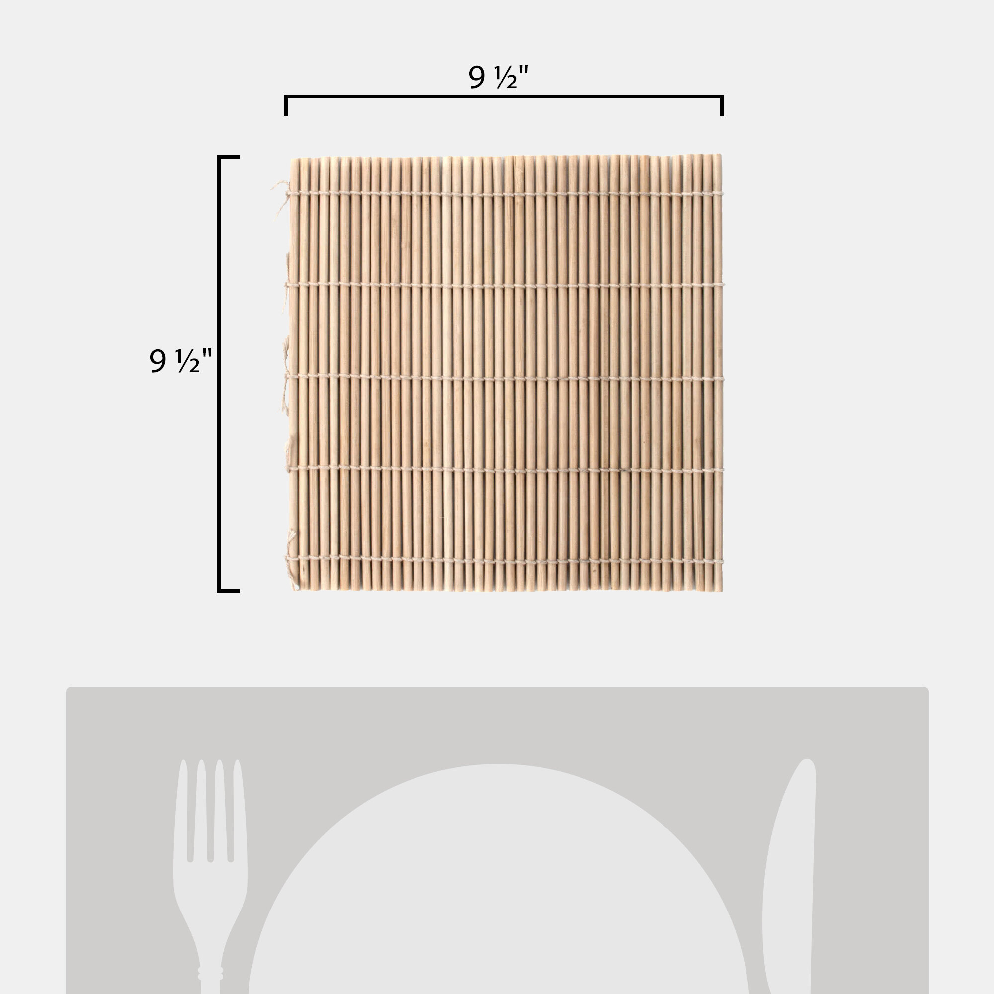 Bamboo Sushi Rolling Mat 9 1/2" x 9 1/2" staurantStore