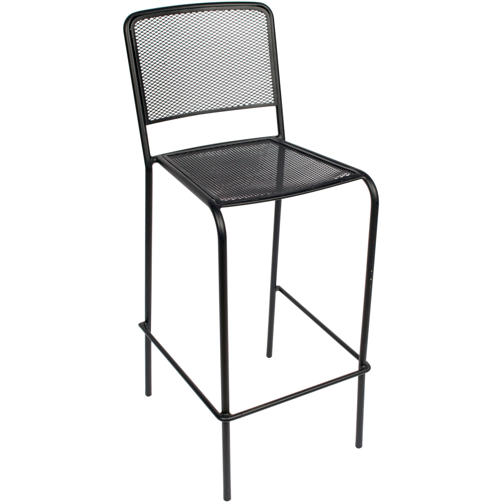 BFM Seating SU1300BBL Chesapeake Outdoor / Indoor Stackable Black Steel