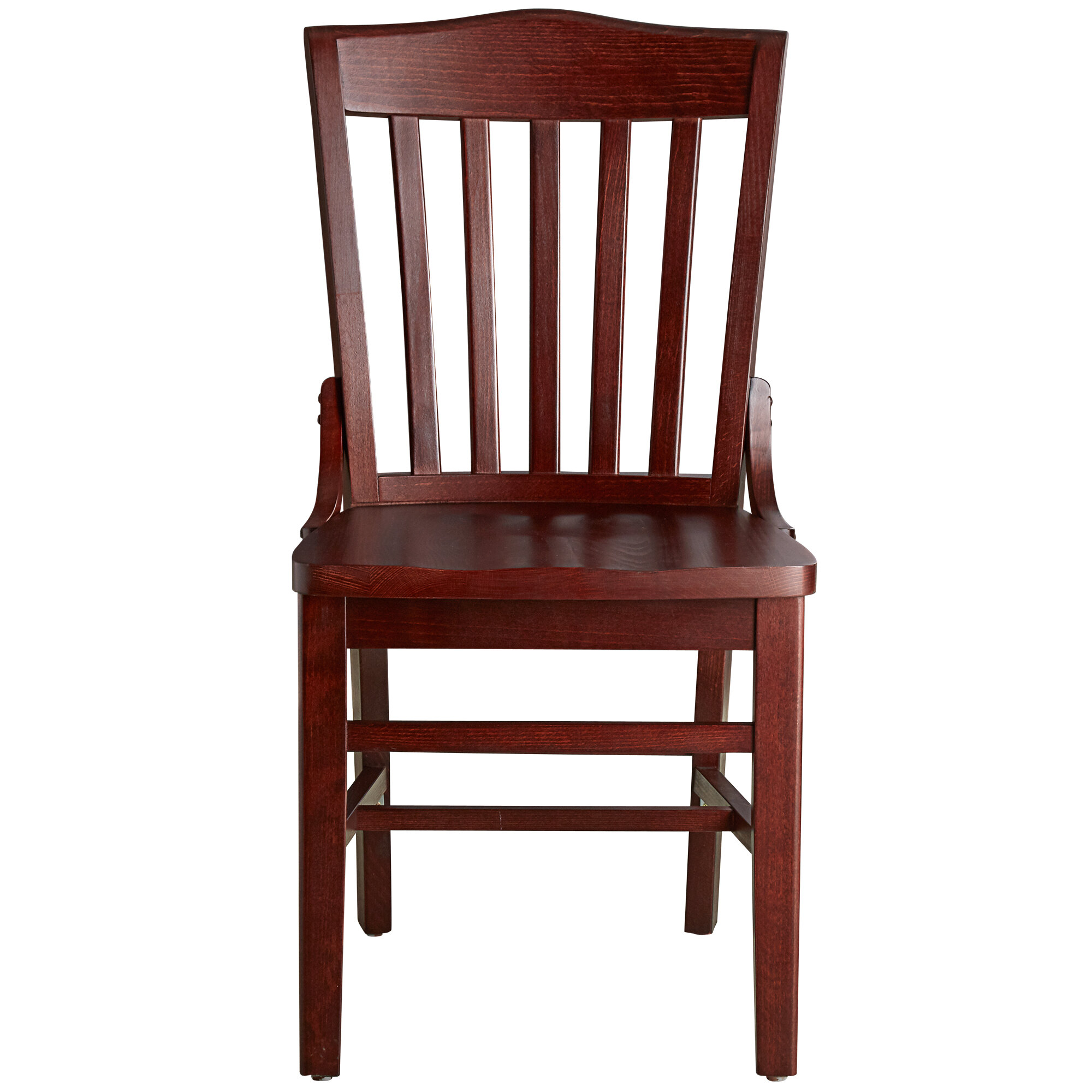 Lancaster Table & Seating Mahogany Finish Wooden School House Chair