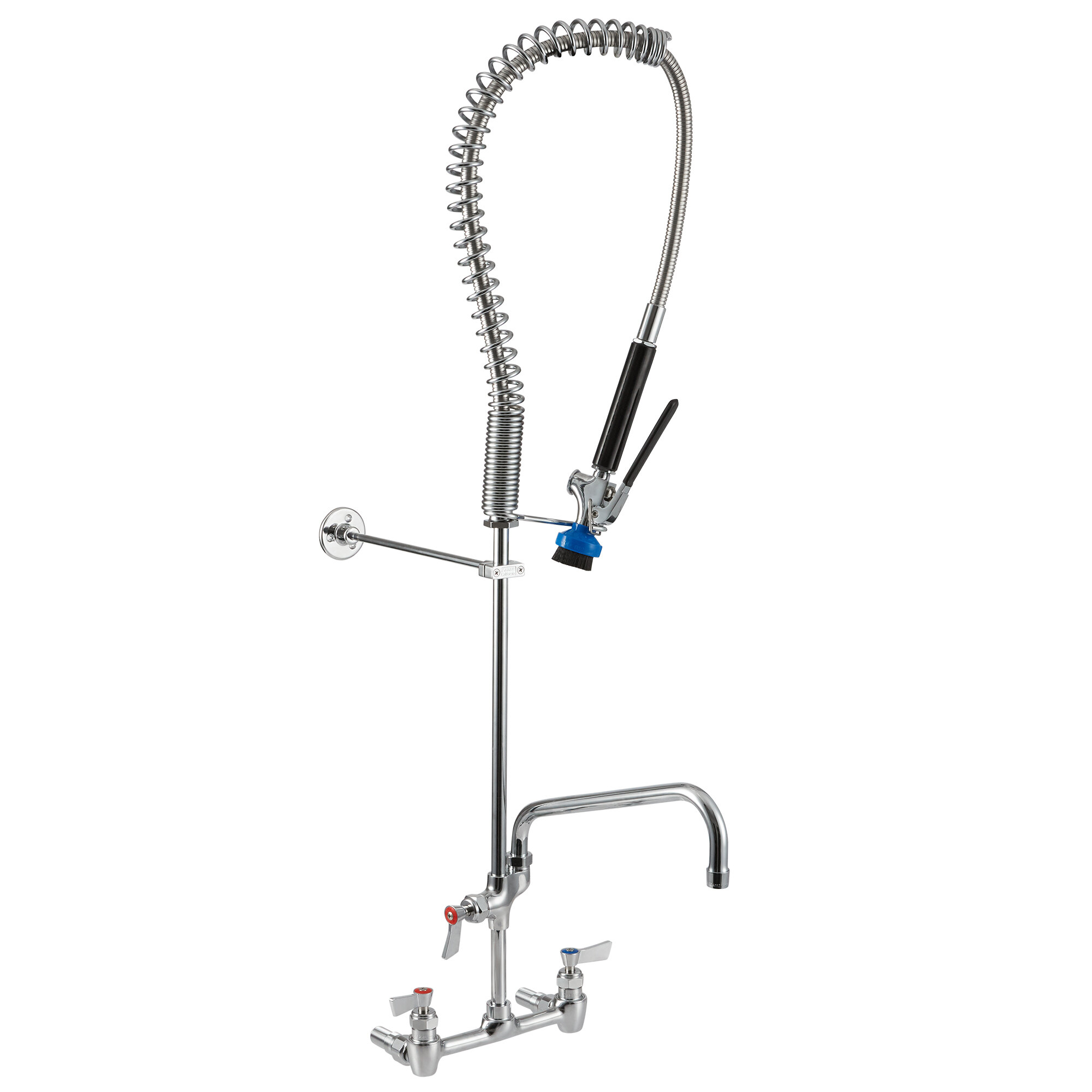 Fisher 48917 Backsplash Mounted PreRinse Faucet with Wall Bracket and 8" Centers 12" Swing Spout