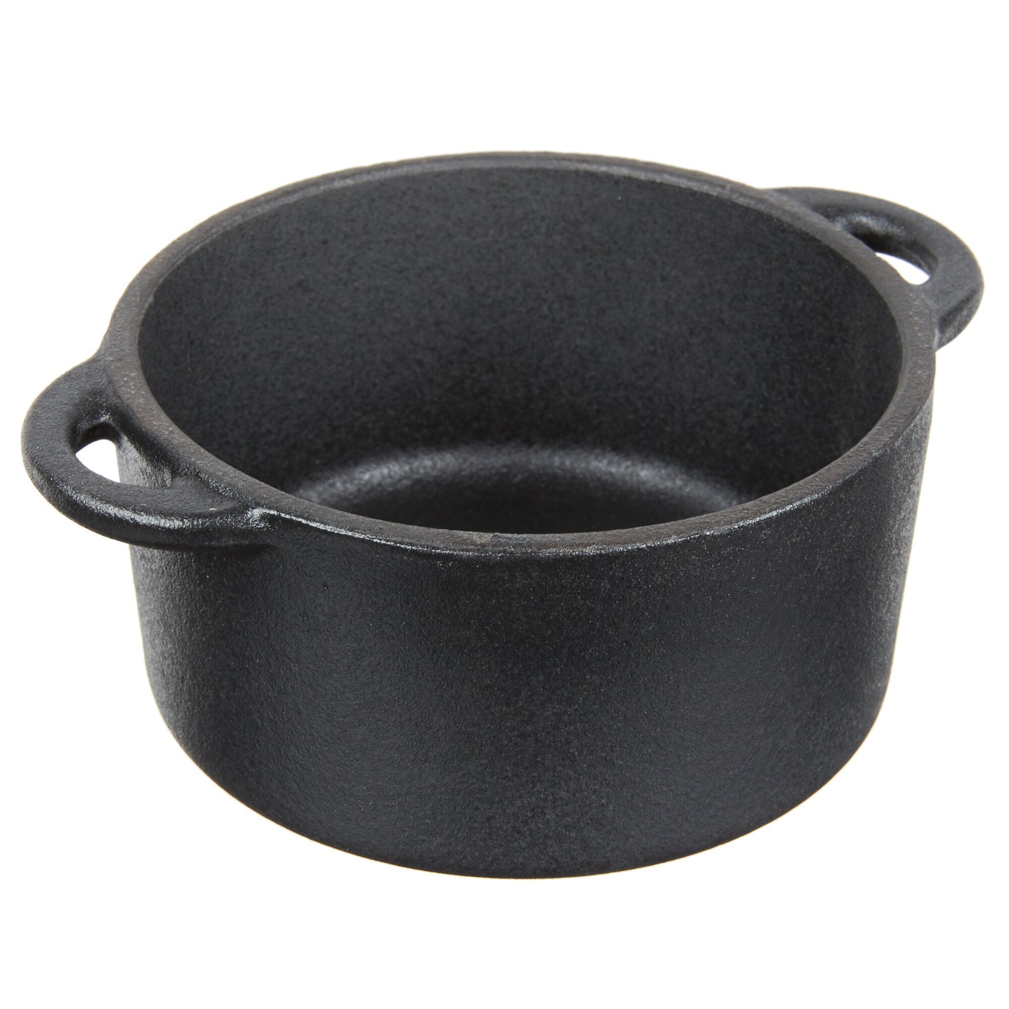 Lodge ECMCR11 10 oz. Matte Black Color Enamel Mini Cast Iron Pot with