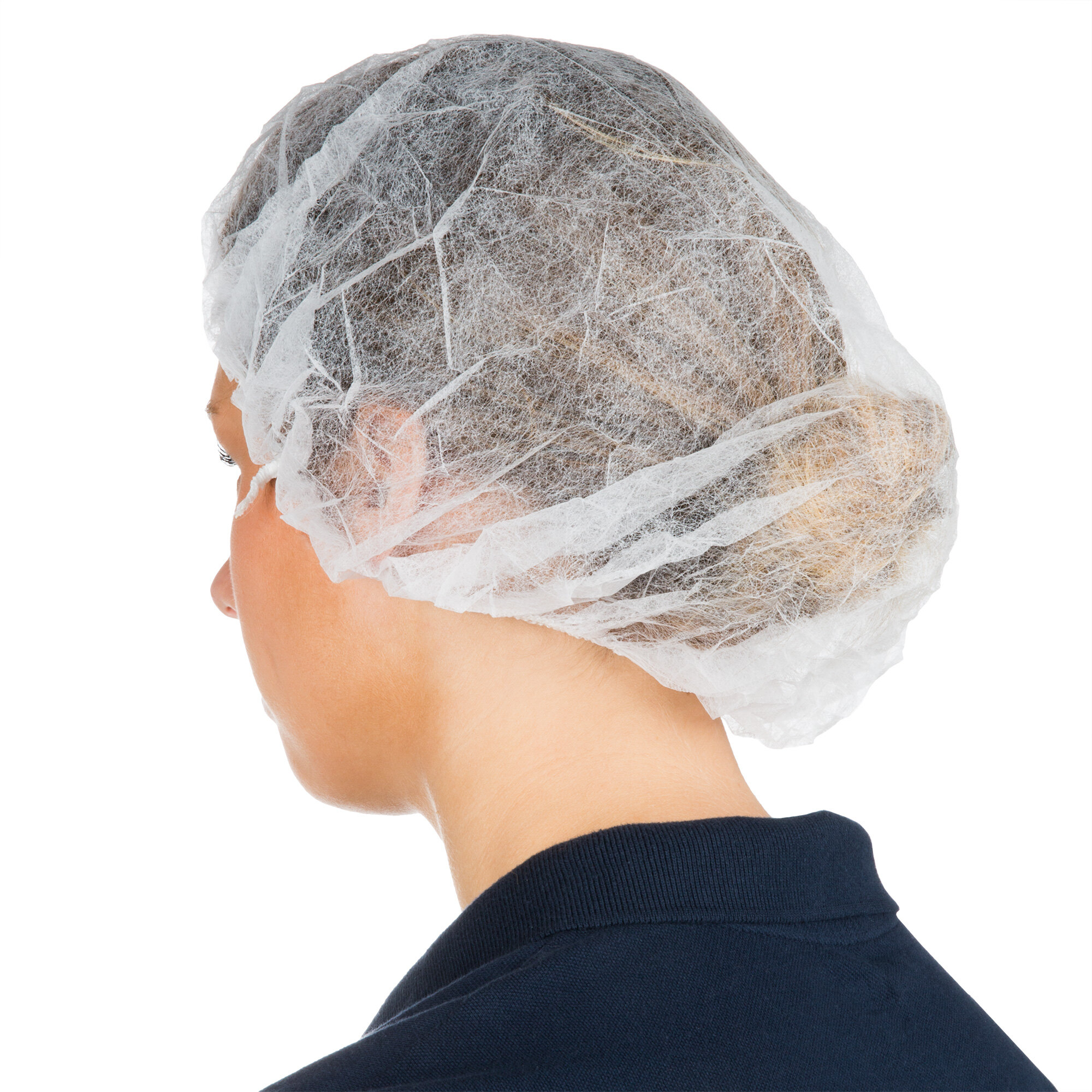 Chef Revival 24 White Disposable Polypropylene Bouffant Cap Hair Net   728912 