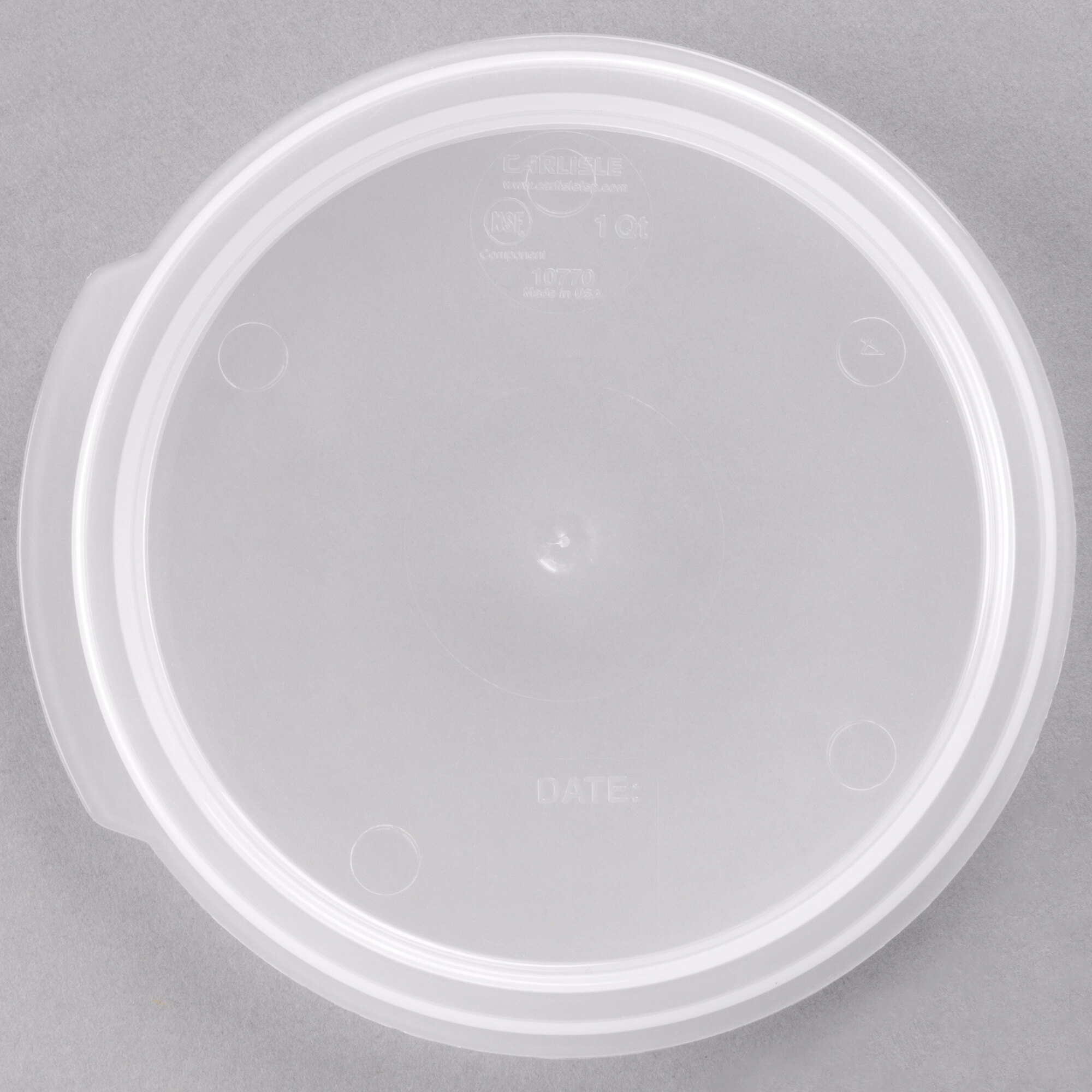 Carlisle 1077030 Translucent Lid for 1 Qt. Round StorPlus Container