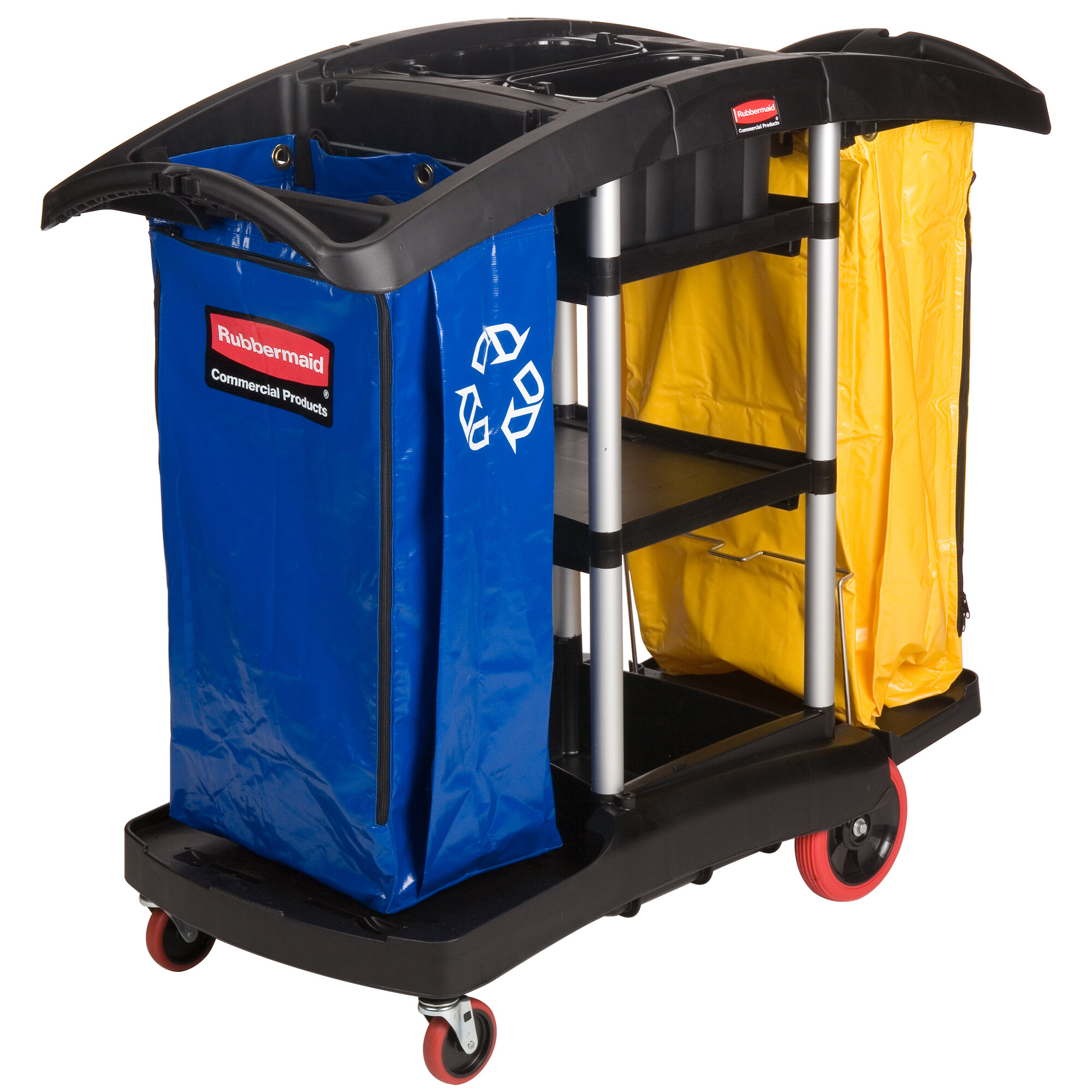 Rubbermaid FG9T7900BLA Double Capacity Janitor Cart