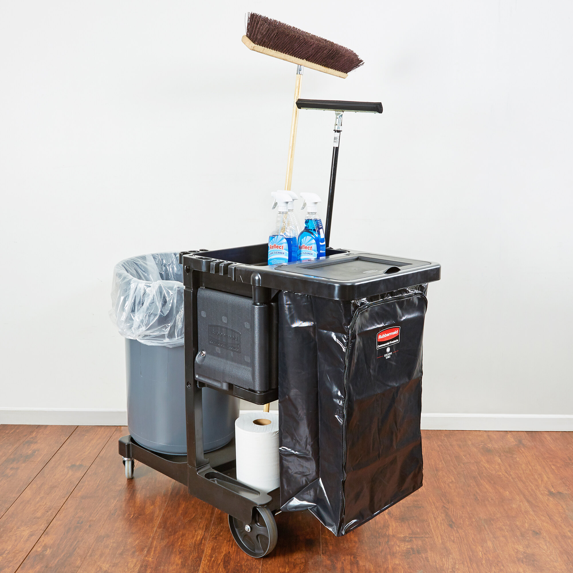 Rubbermaid 1861430 Executive Janitor Cart with Locking