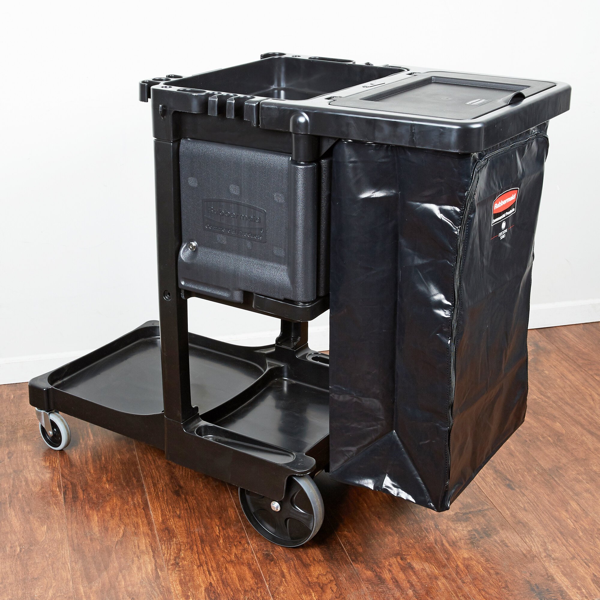 Rubbermaid 1861430 Executive Janitor Cart With Locking Cabinet