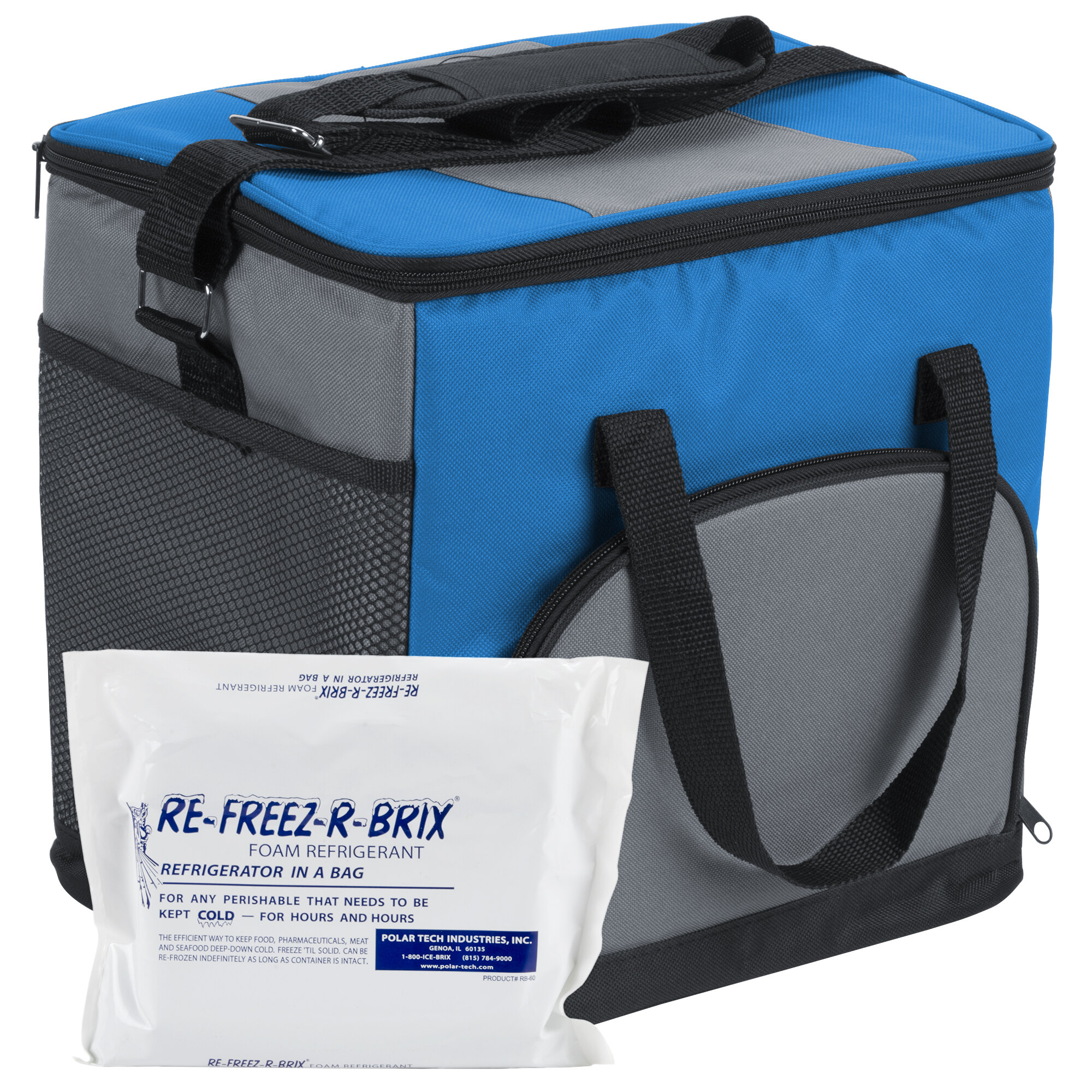 Choice Insulated Cooler Bag / Soft Cooler, Blue Nylon 12" x 9" x 11 1/2