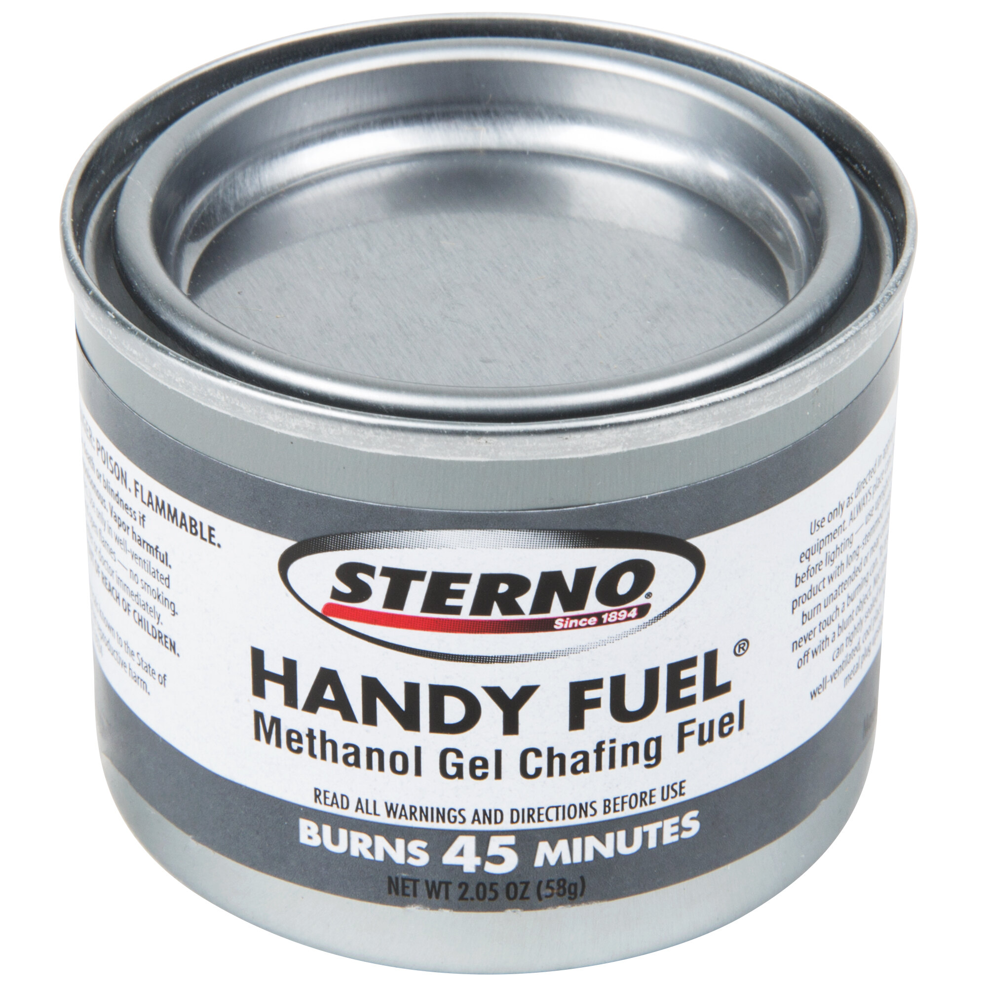Sterno 20100 45 Minute Handy Fuel Methanol Gel Chafing Fuel 144/Case