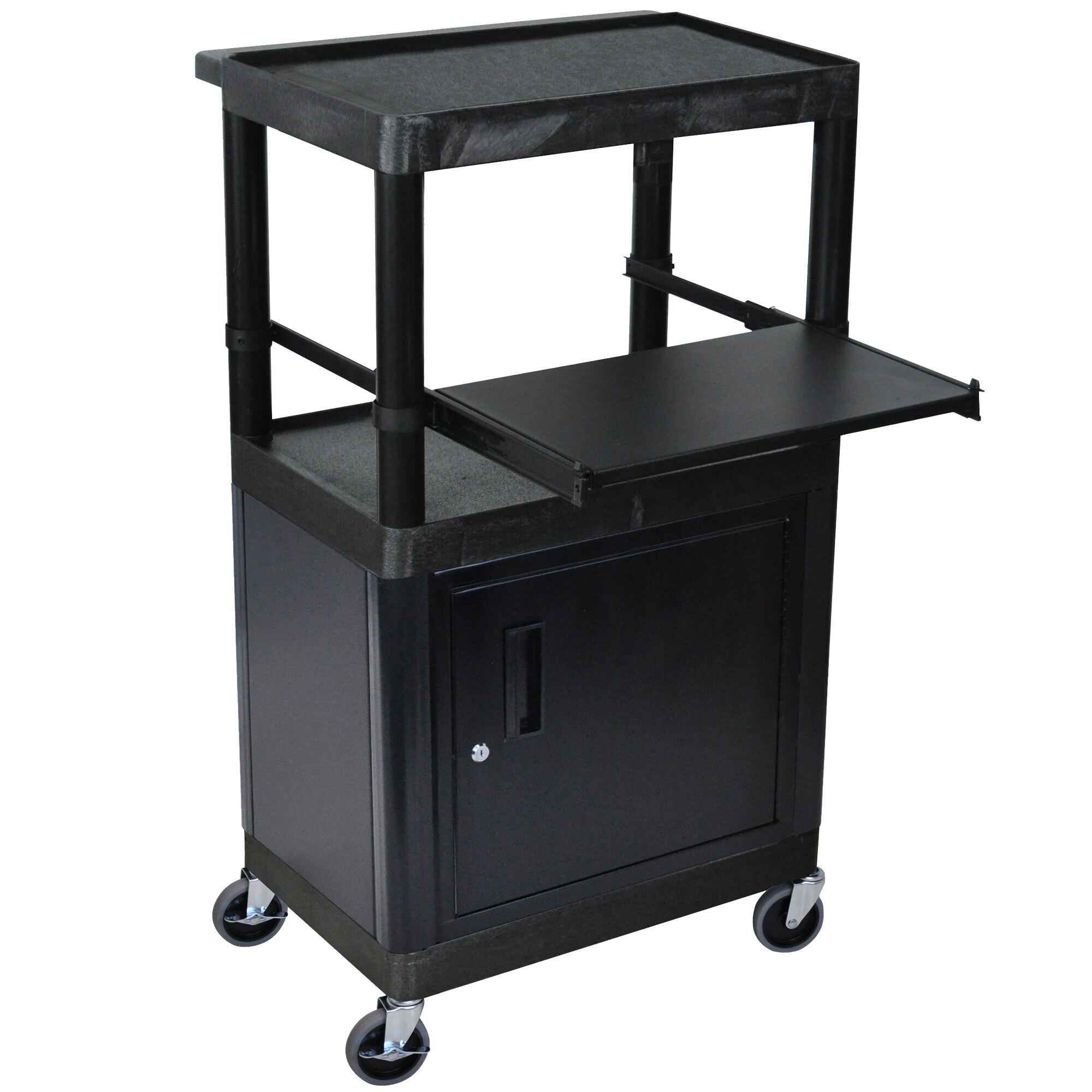 Luxor LT45CB 3Shelf Heavy Duty AV Cart with Steel Locking