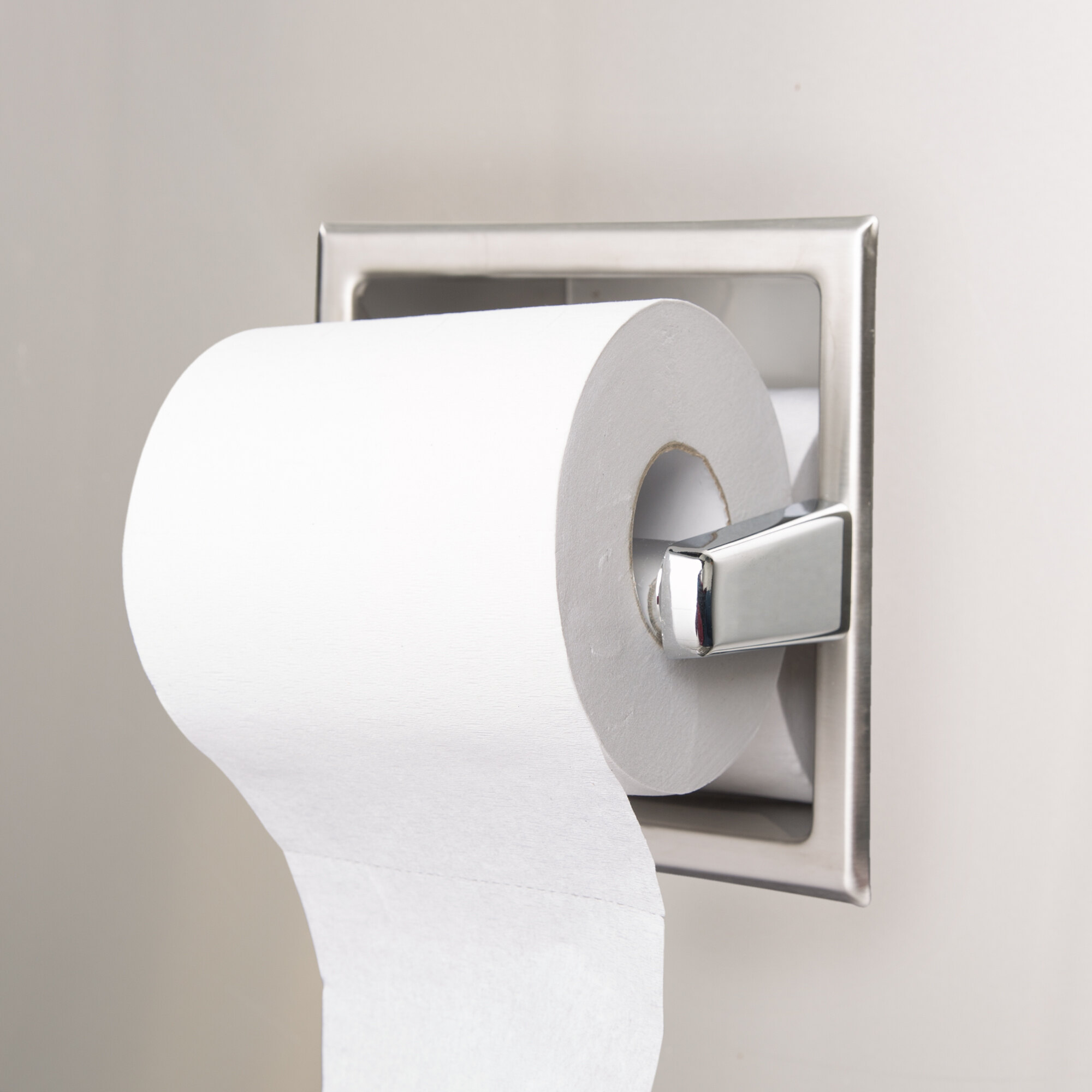 Bobrick B 6637 Recessed Toilet Tissue Dispenser With Storage For Extra Roll With Satin Finish