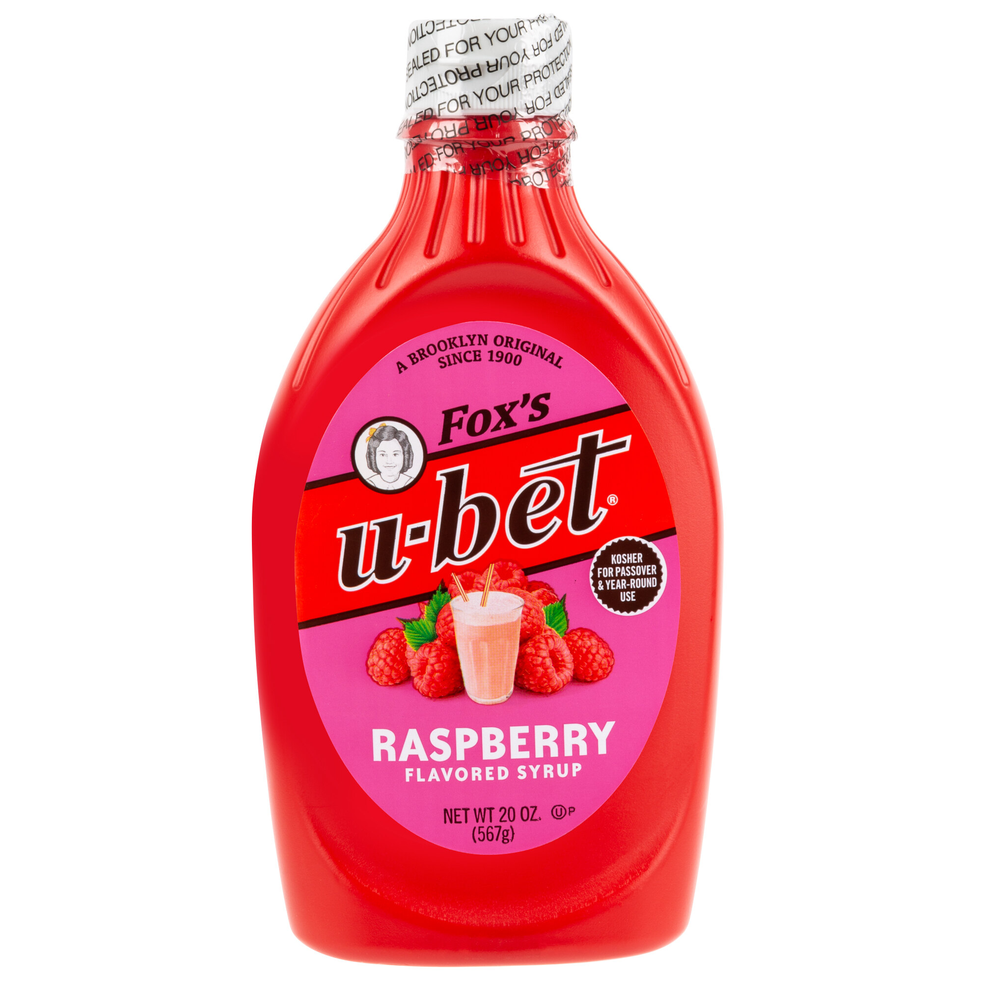 Fox's UBet 20 oz. Squeeze Bottle Raspberry Syrup
