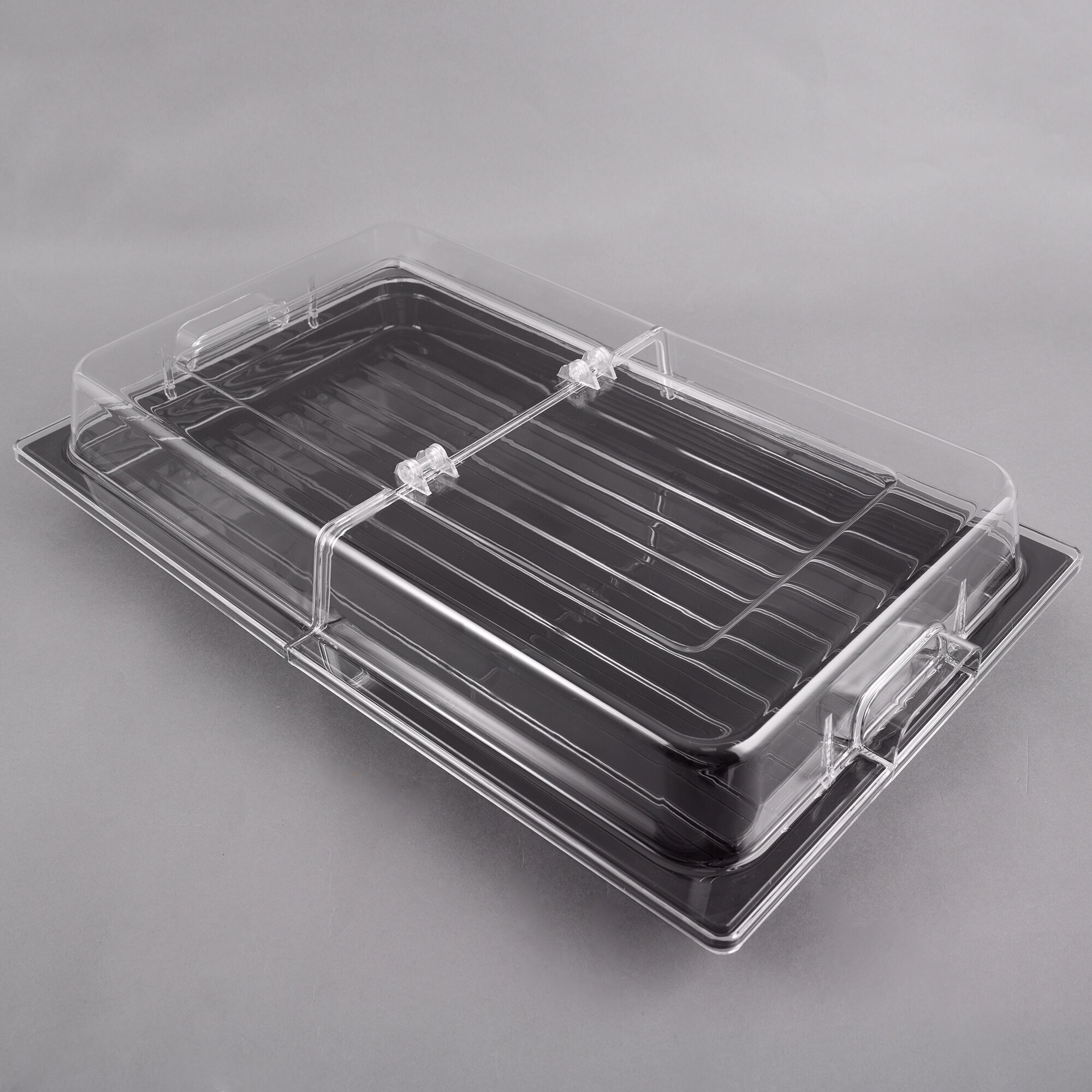 Sample and Display Tray Kit with Black Polycarbonate Tray and Hinged
