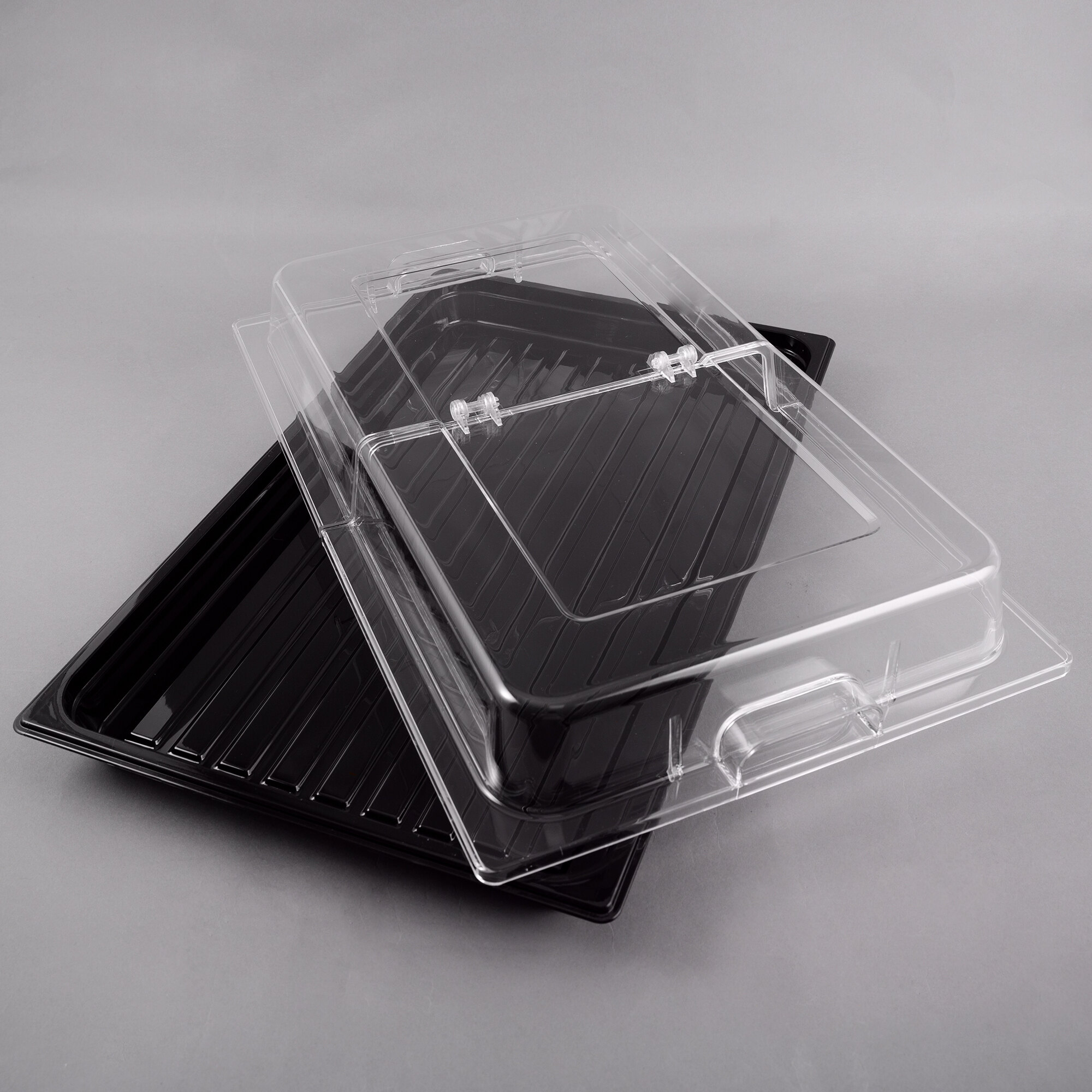 Sample and Display Tray Kit with Black Polycarbonate Tray and Hinged