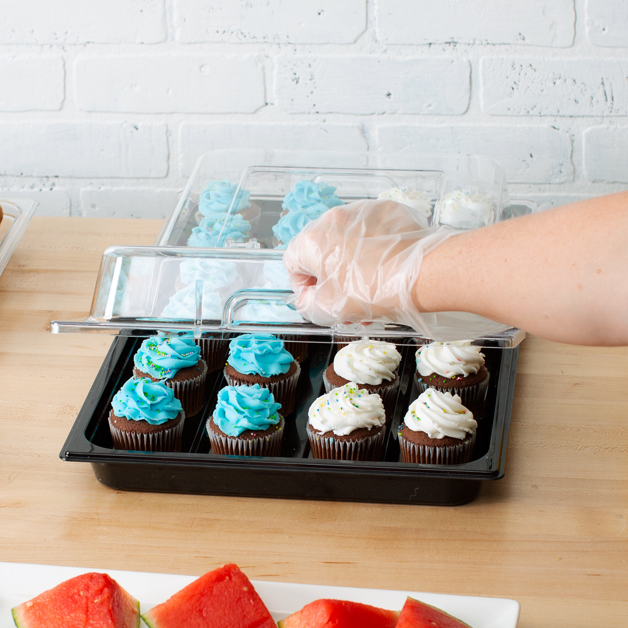 Sample and Display Tray Kit with Black Polycarbonate Tray and Hinged