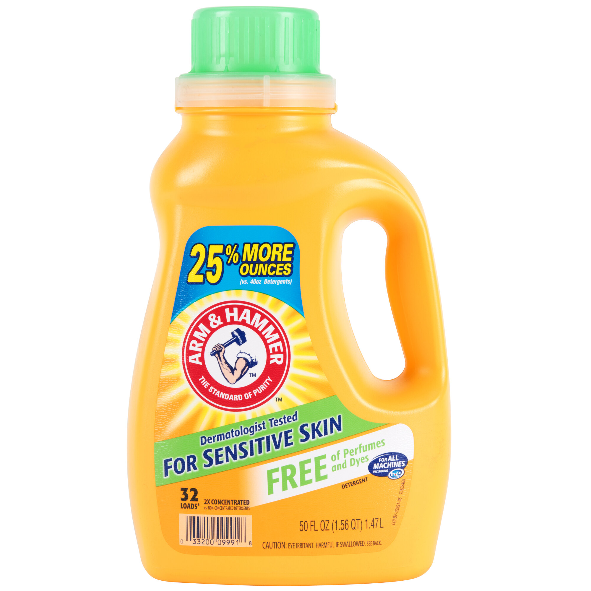 Arm & Hammer 50 oz. 2X HE Perfume & Dye Free Liquid Laundry Detergent 8/Case