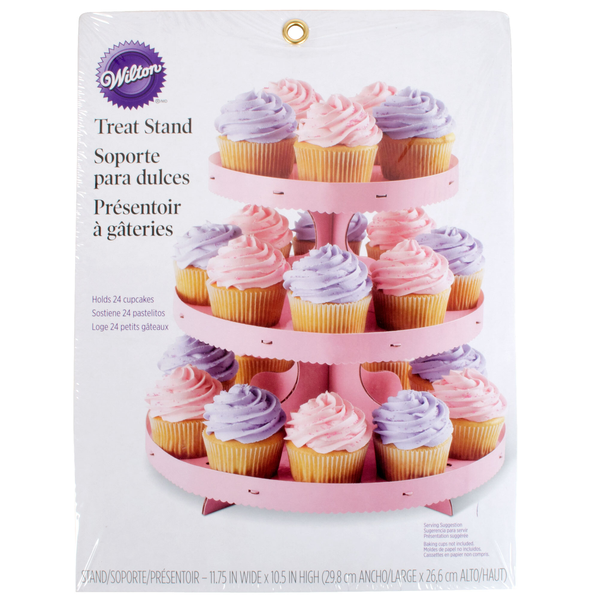 Wilton 15120884 3Tier Disposable Cupcake Stand With Pink Borders