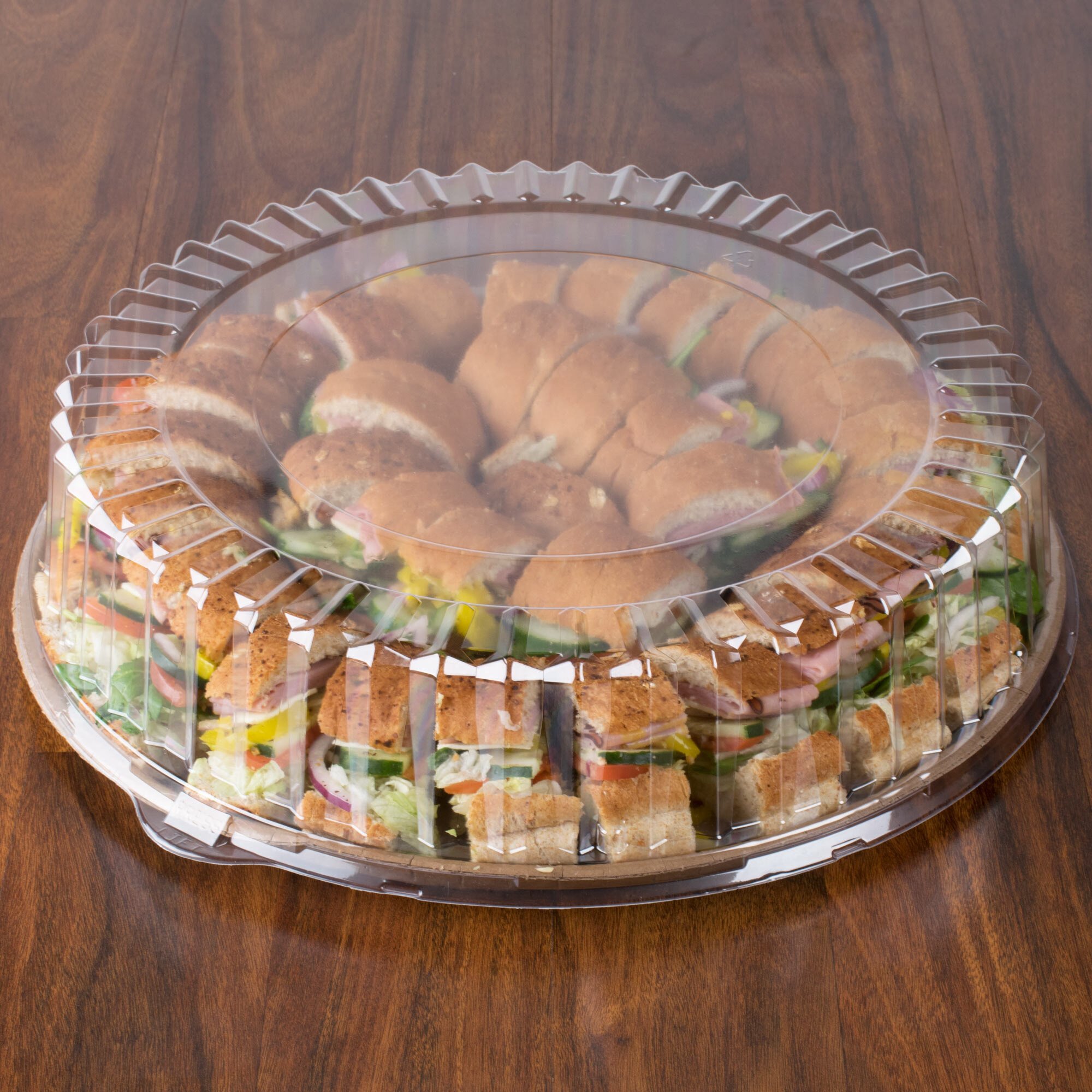 Solut 4016 16" Clear Round High Dome Catering / Deli Tray Lid 25/Case