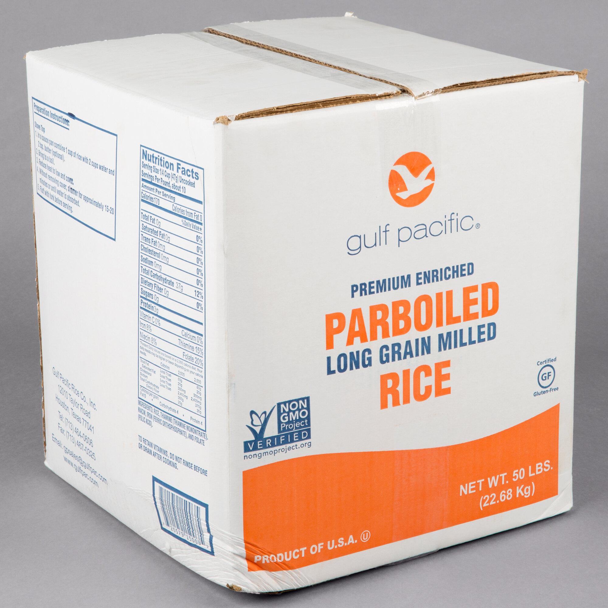 Gulf Pacific Parboiled White Rice 50 lb.