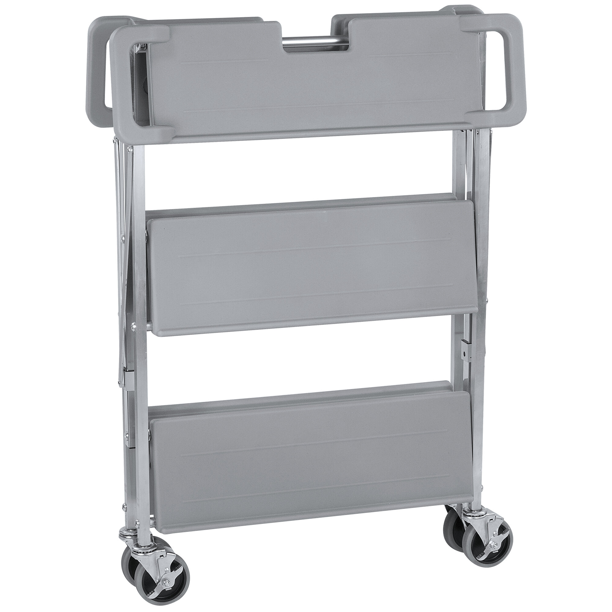 Carlisle SBC152123 Fold 'N Go 15" x 21" Gray Folding Utility Cart