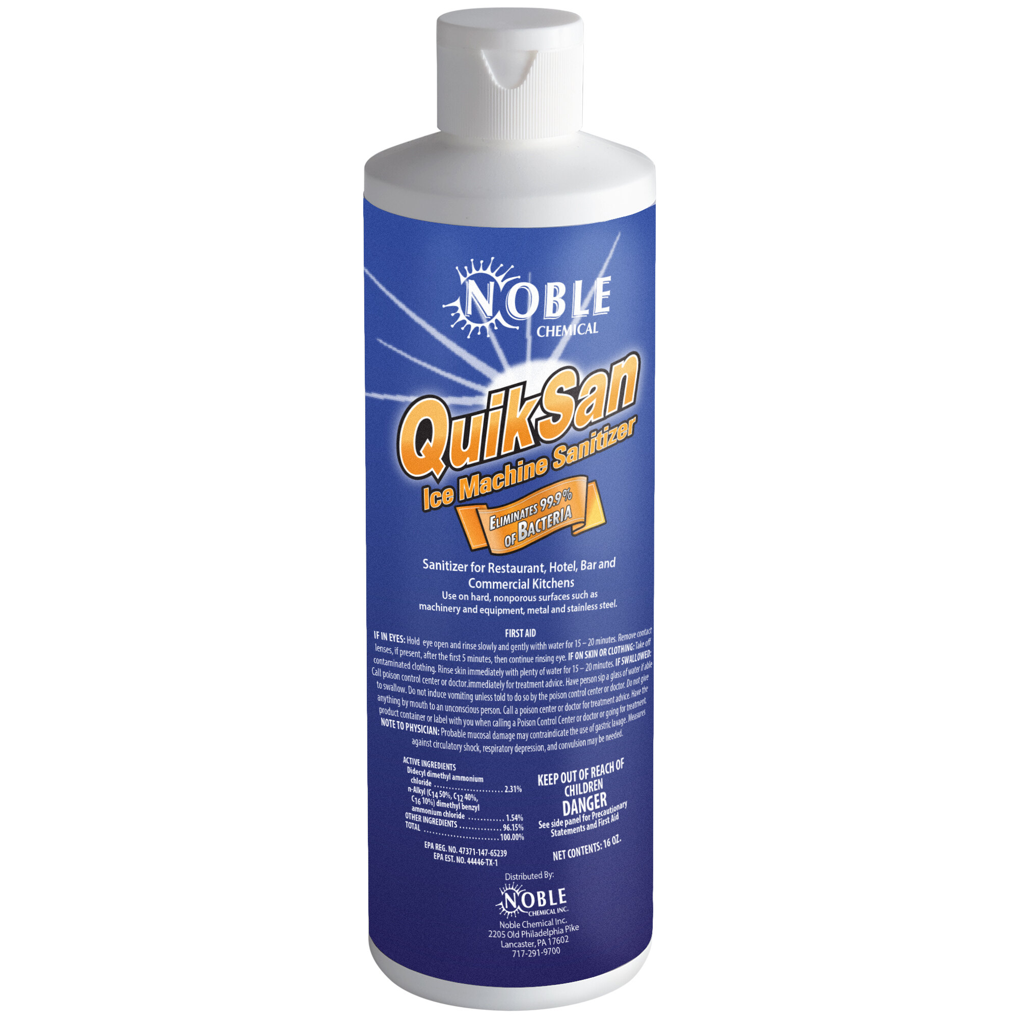 1 Pt. / 16 oz. Noble Chemical QuikSan Ice Machine Sanitizer