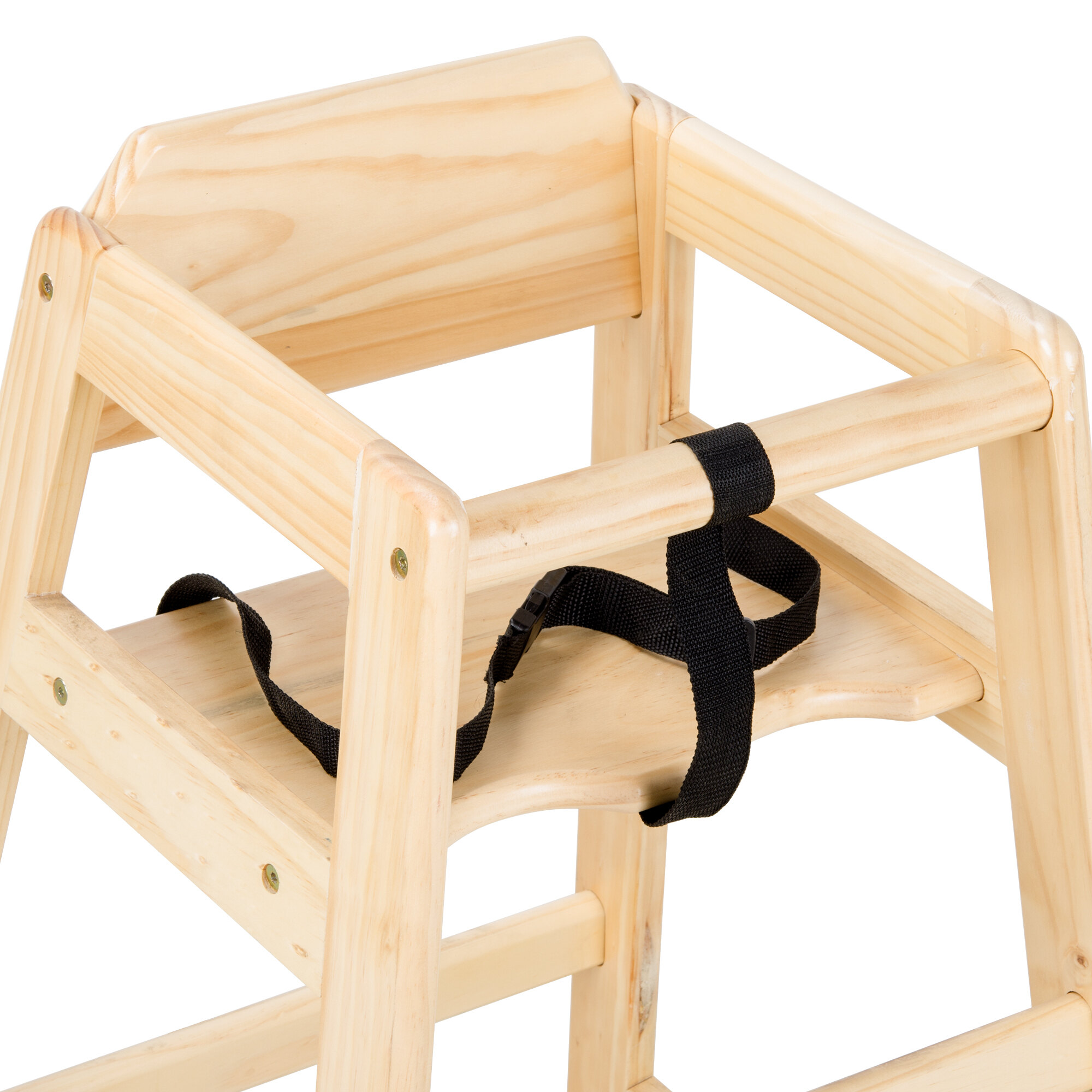 Stacking Wood High Chair with Natural Finish Unassembled