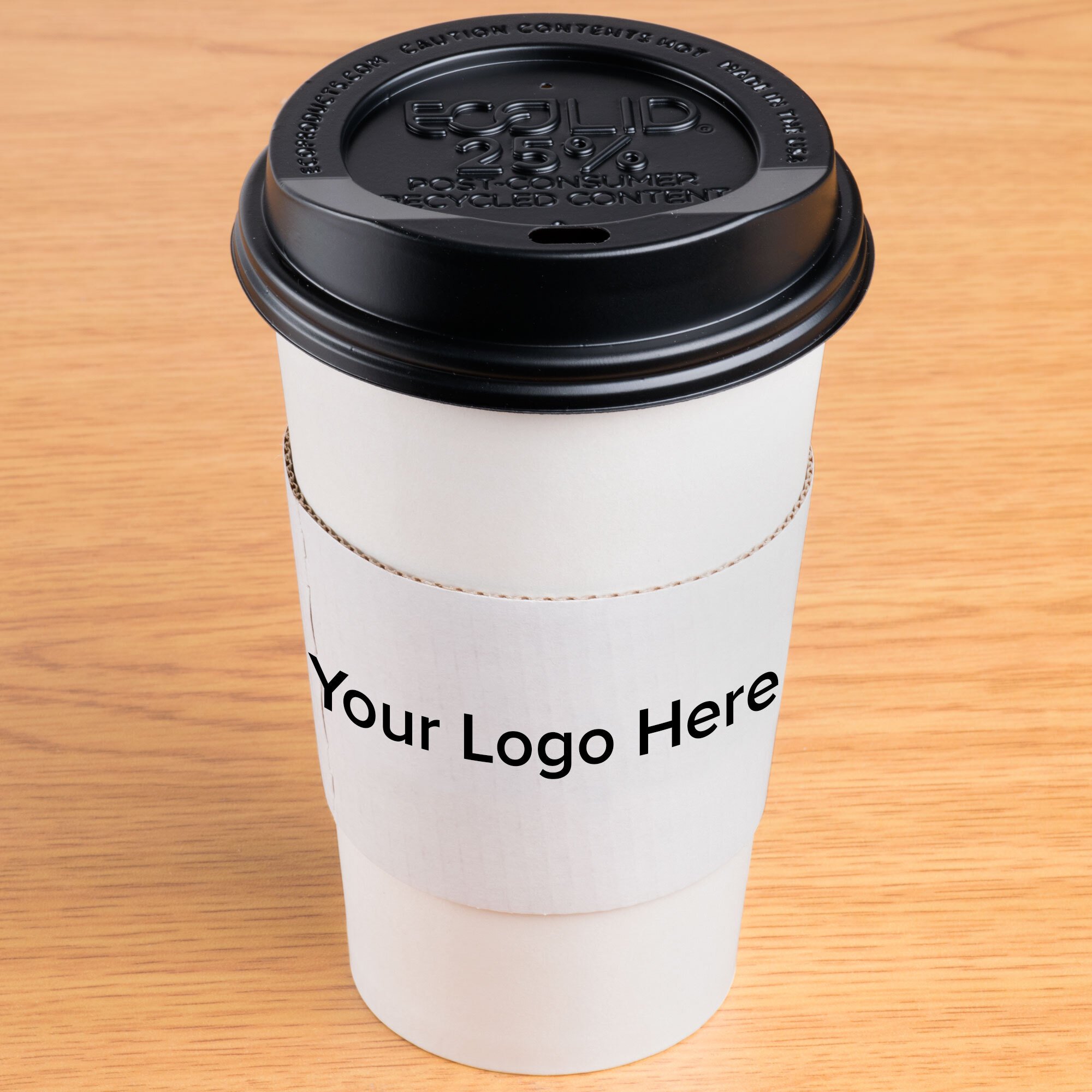 12 24 Oz White Customizable Coffee Cup Sleeve 1800 Case   1500783 