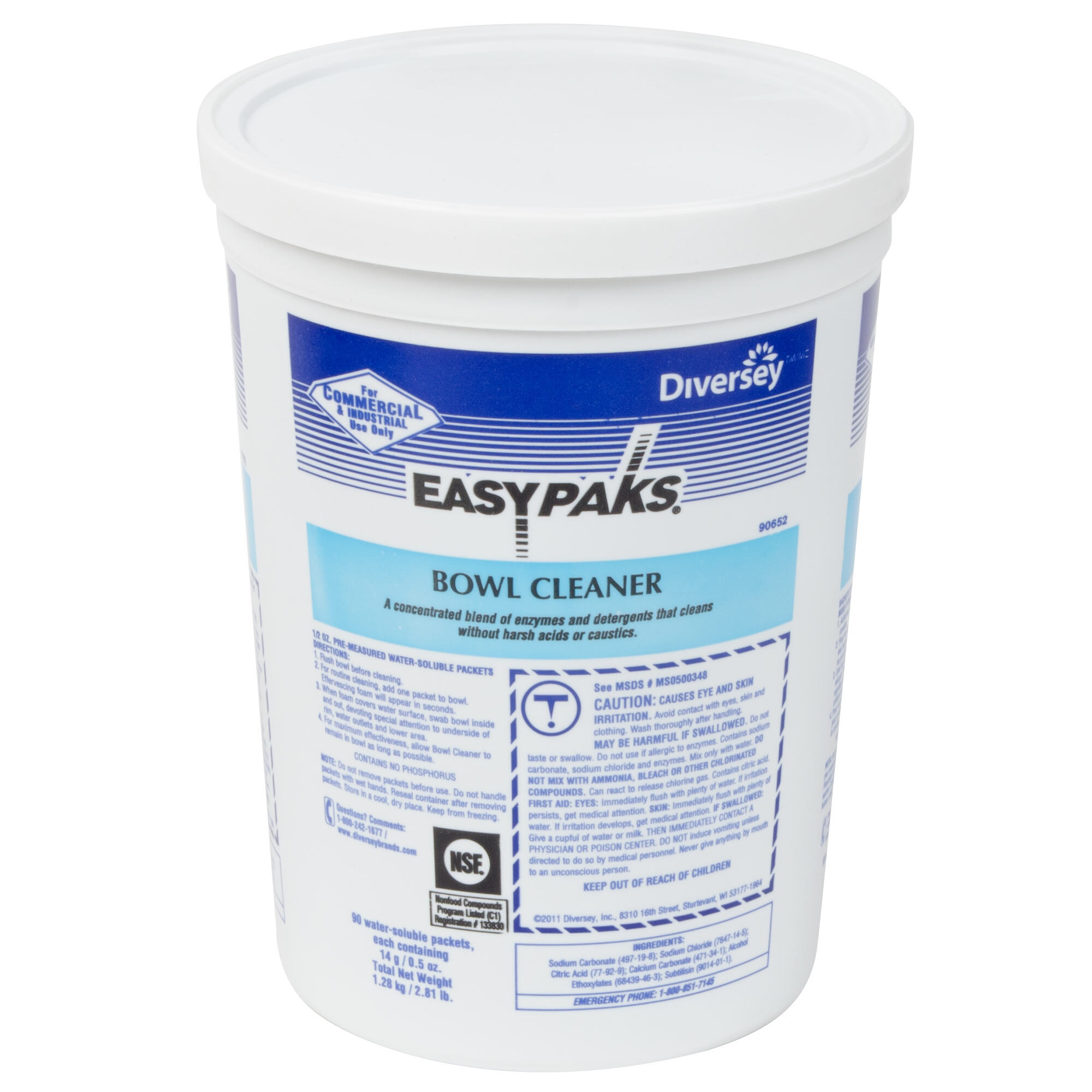 Diversey 90652 Easy Paks 0.5 oz. Toilet Bowl Cleaner Packets 90/Pack