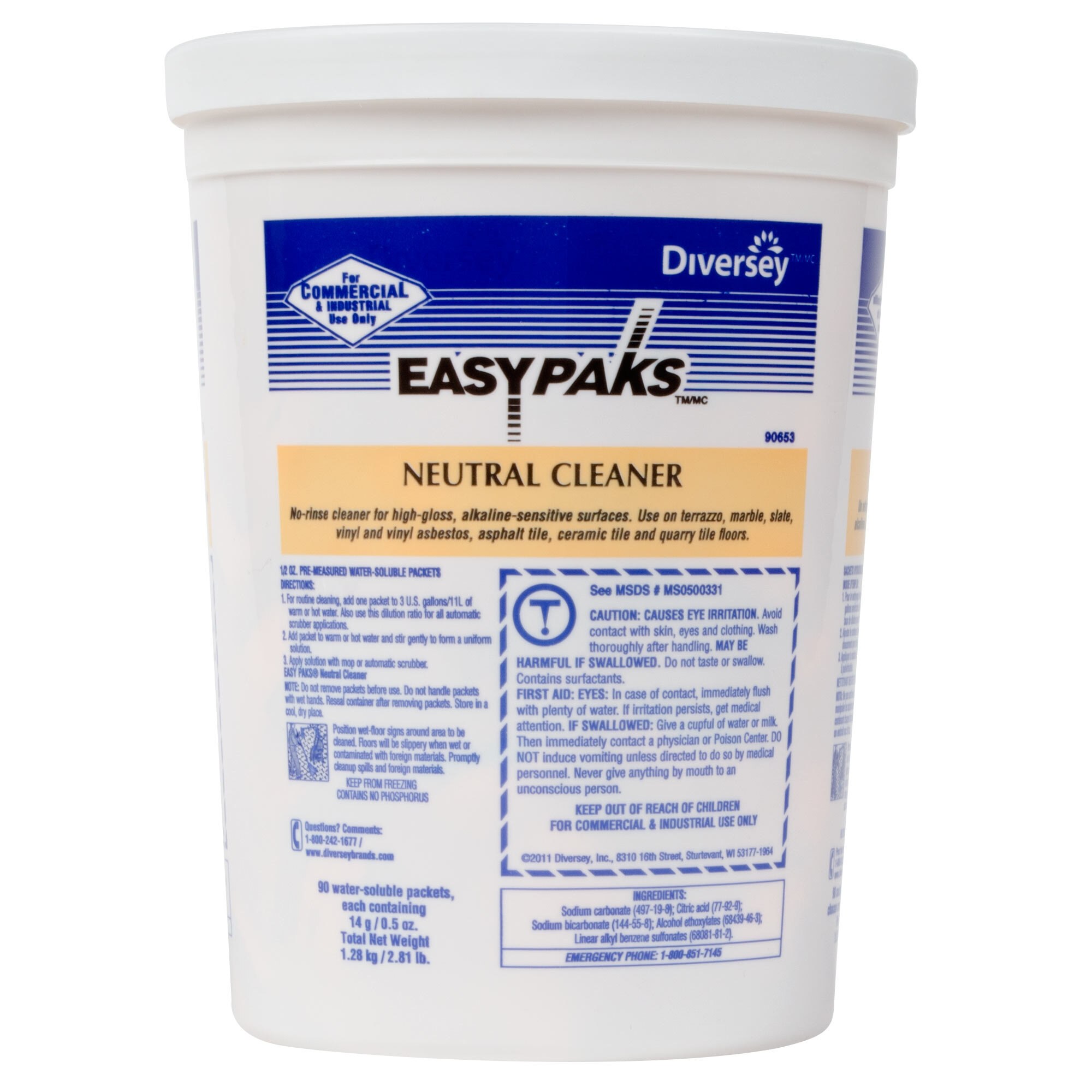 Diversey 990653 Easy Paks 0.5 oz. Neutral Floor Cleaner Packets 90/Pack