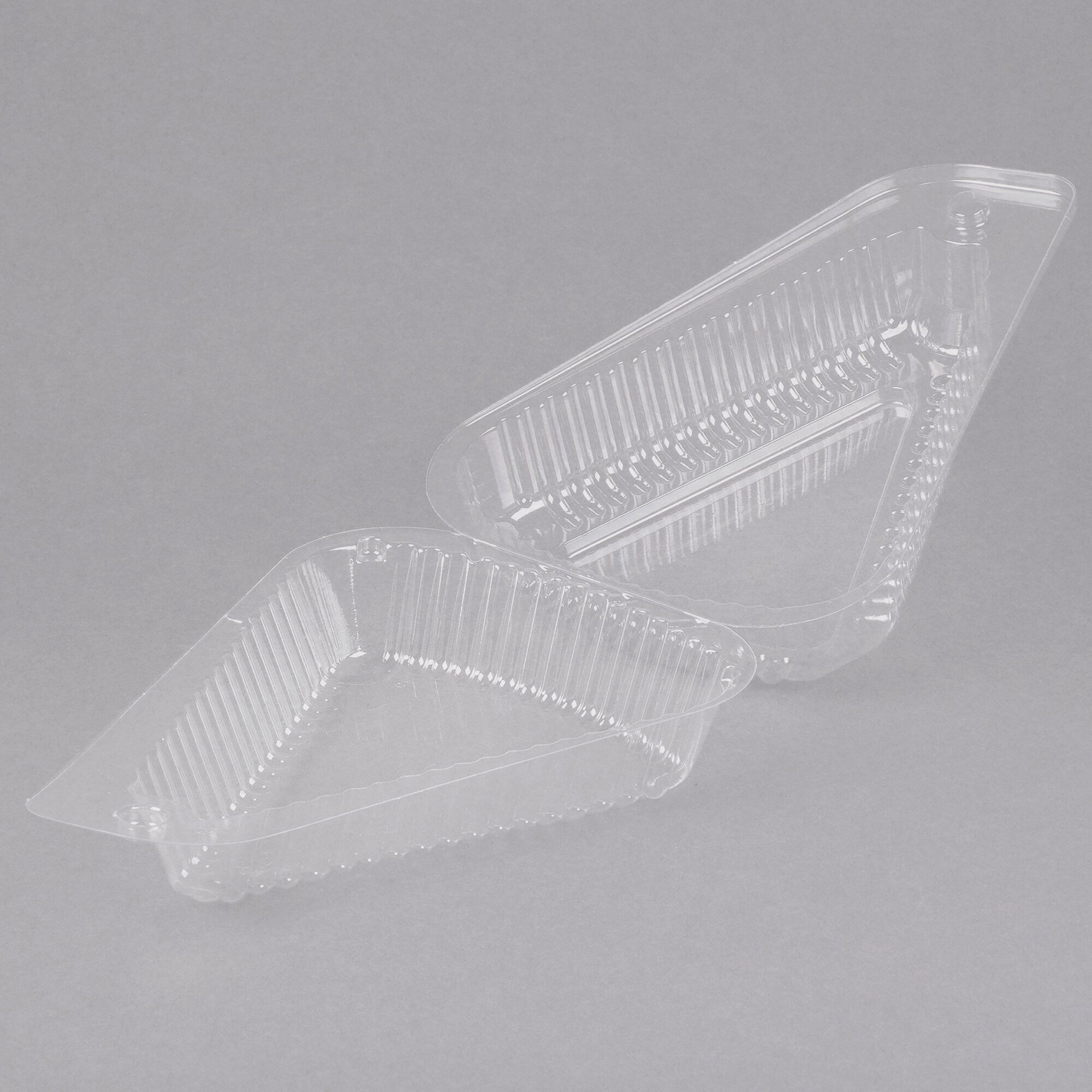 Polar Pak 03200 5" Low Dome Hinged Clear OPS Plastic Pie / Cake Slice