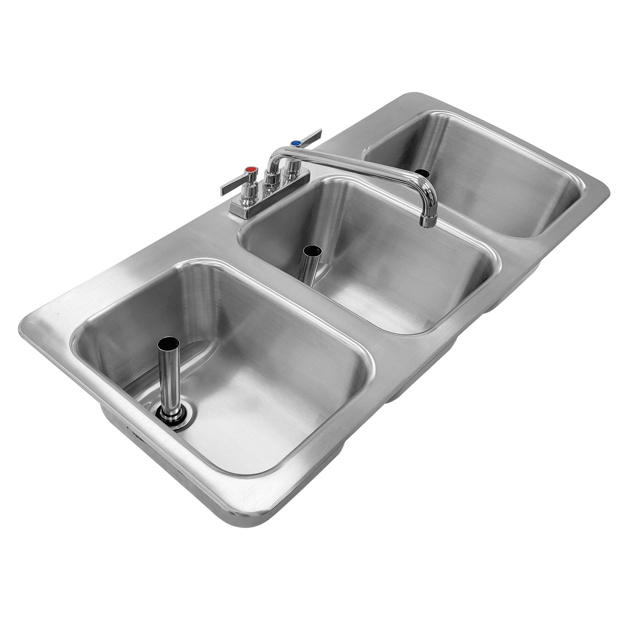 Advance Tabco DBS3 Three Compartment Stainless Steel DropIn Bar Sink